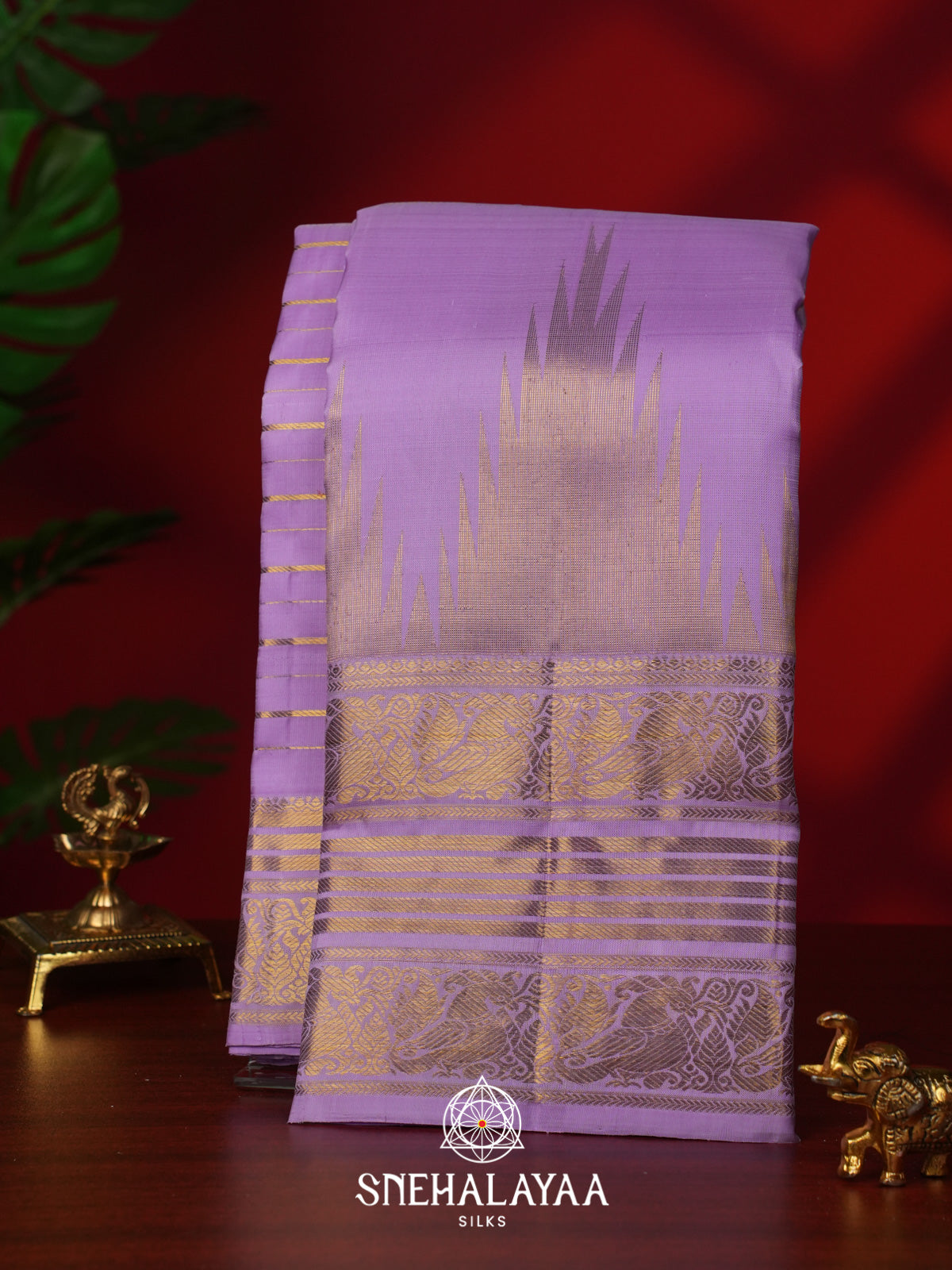 lavender Kanjivaram Silk Saree