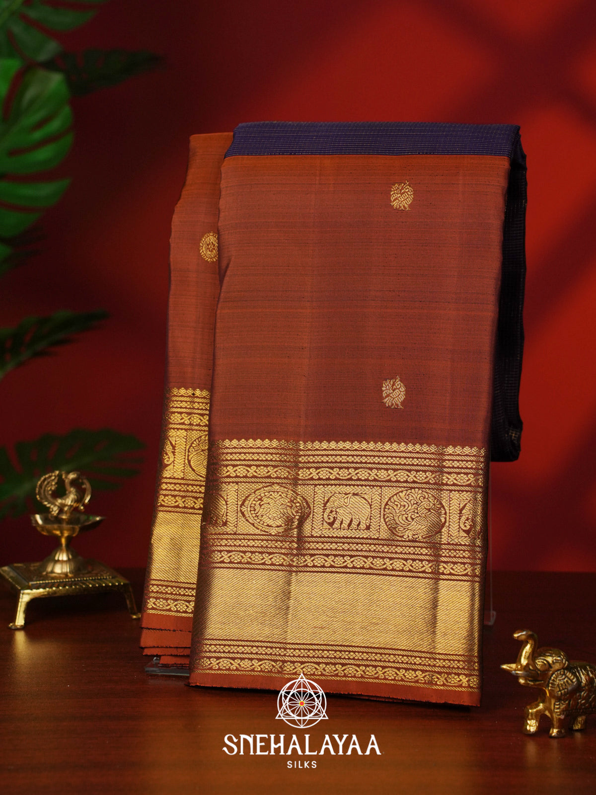 Brown Kanjivaram Silk Saree