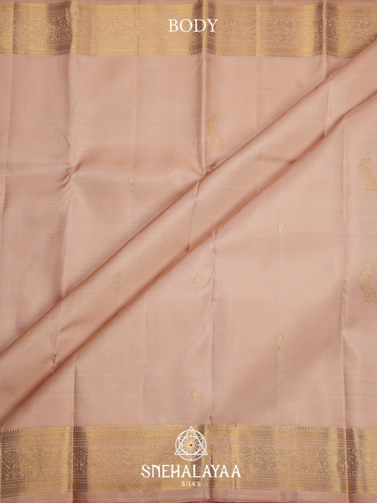 Beige Gold Kanjivaram Silk Saree
