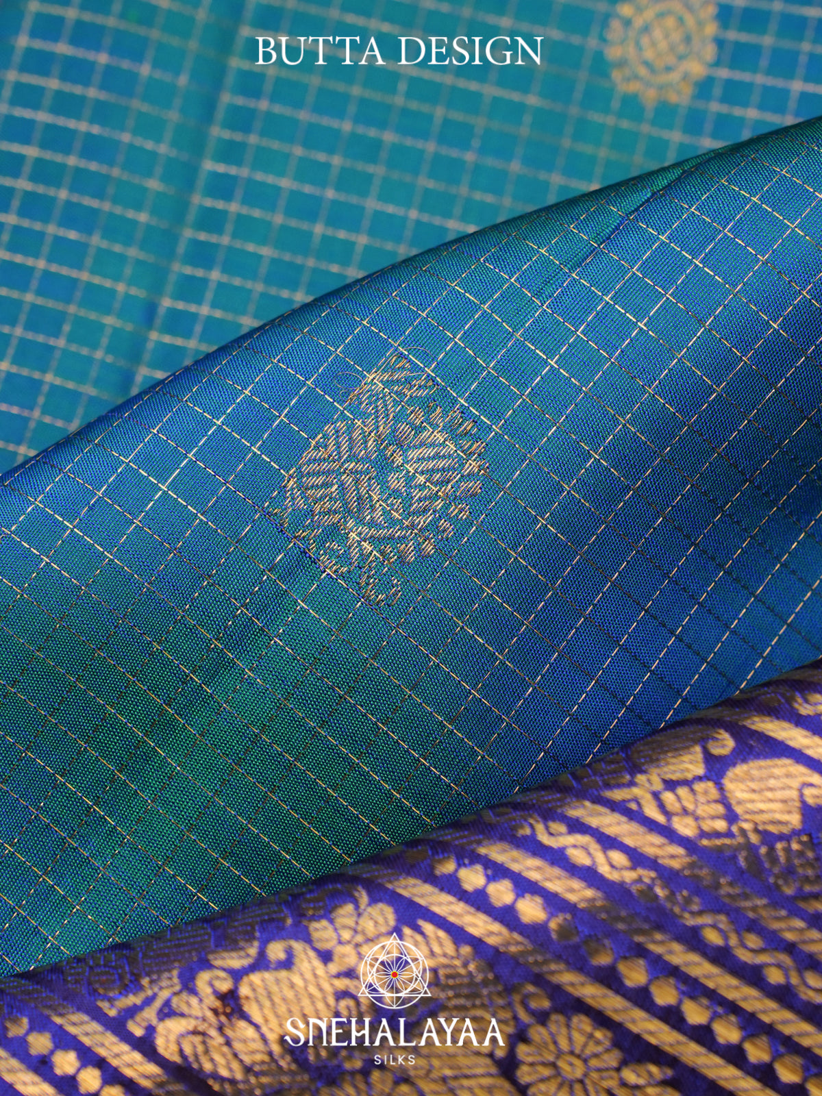 Peacock Blue Kanjivaram Silk Saree