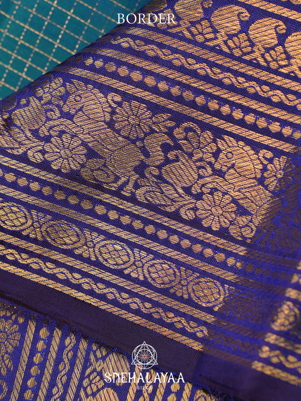 Peacock Blue Kanjivaram Silk Saree