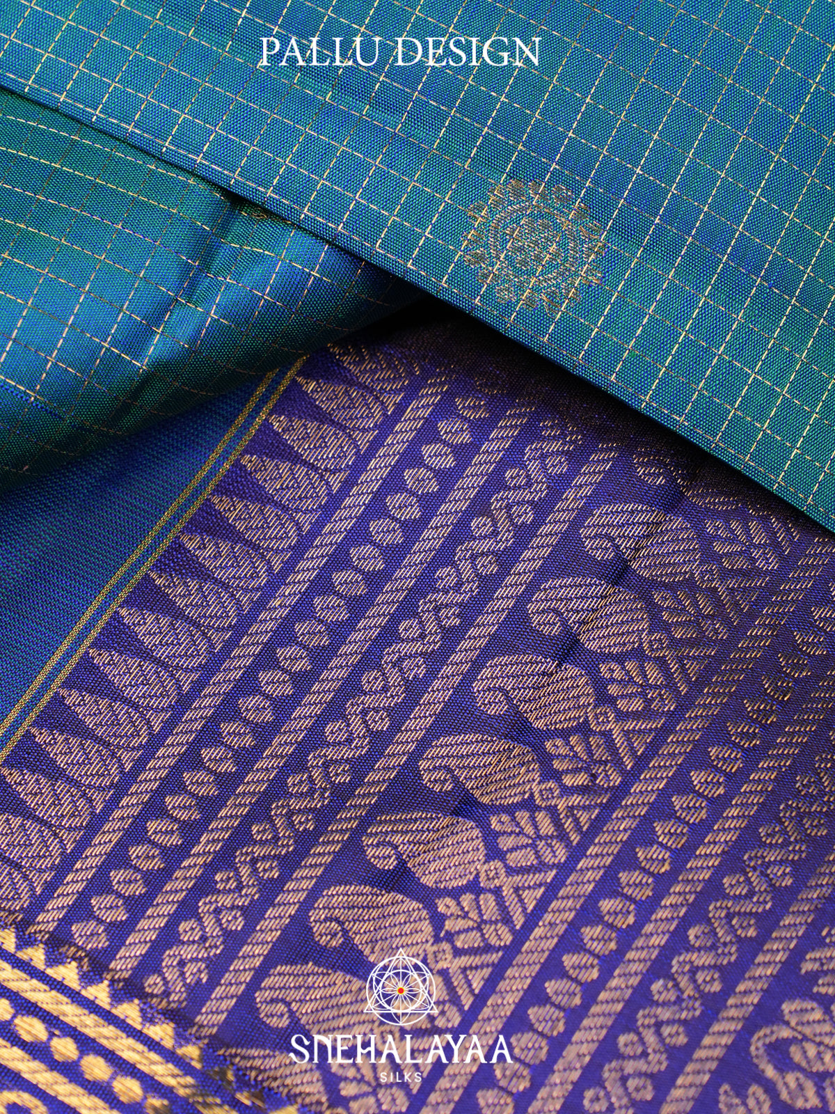 Peacock Blue Kanjivaram Silk Saree