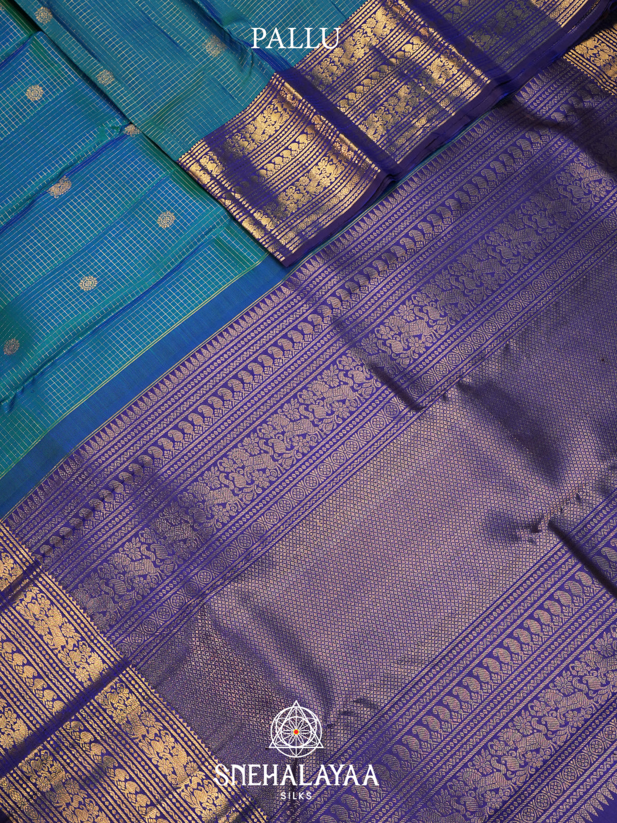 Peacock Blue Kanjivaram Silk Saree