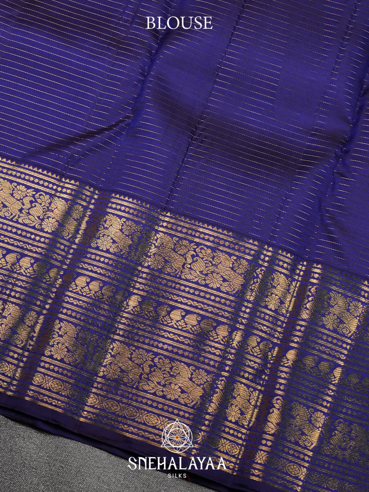 Peacock Blue Kanjivaram Silk Saree