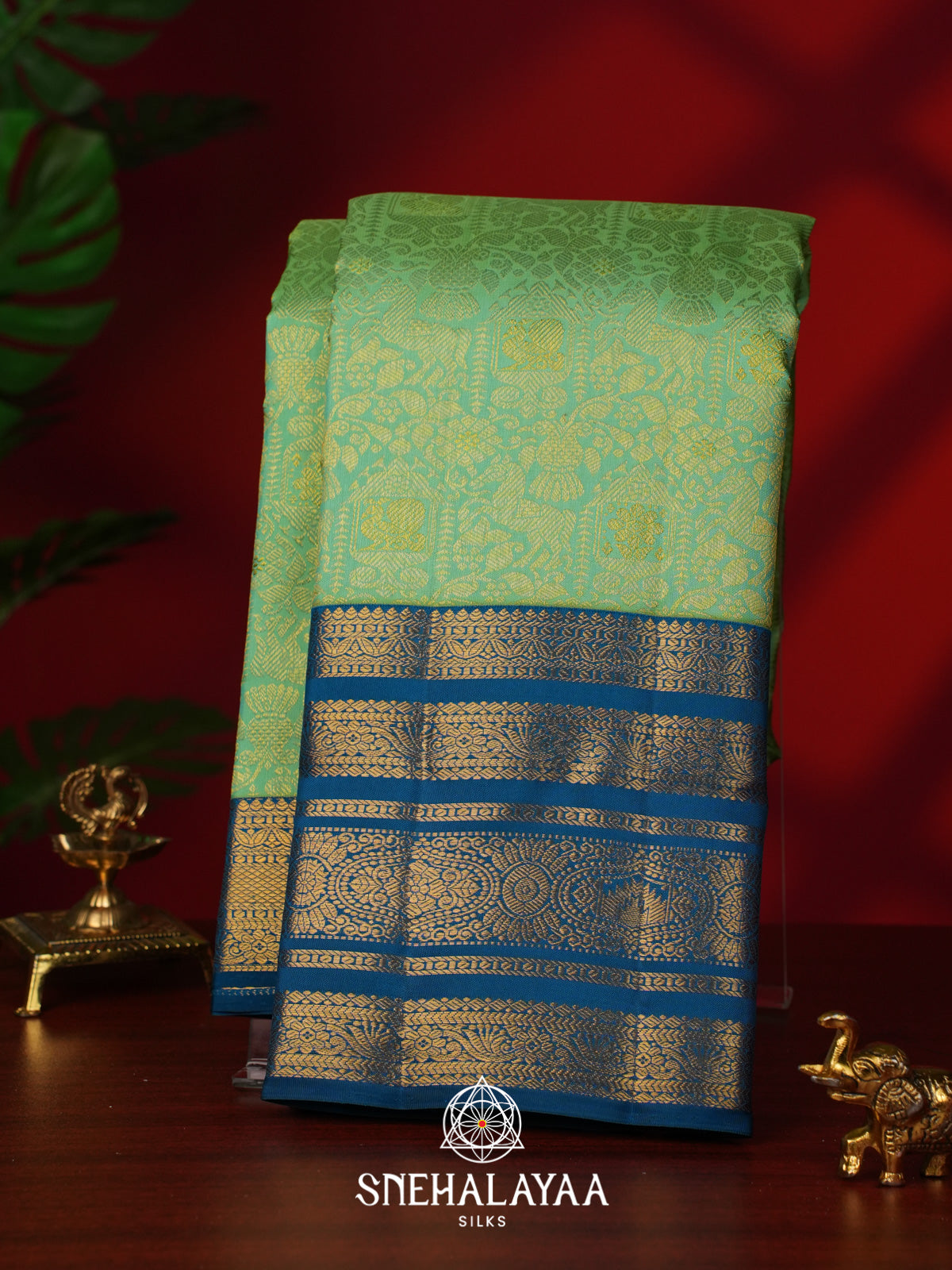 Pale Green Kanjivaram Silk Saree