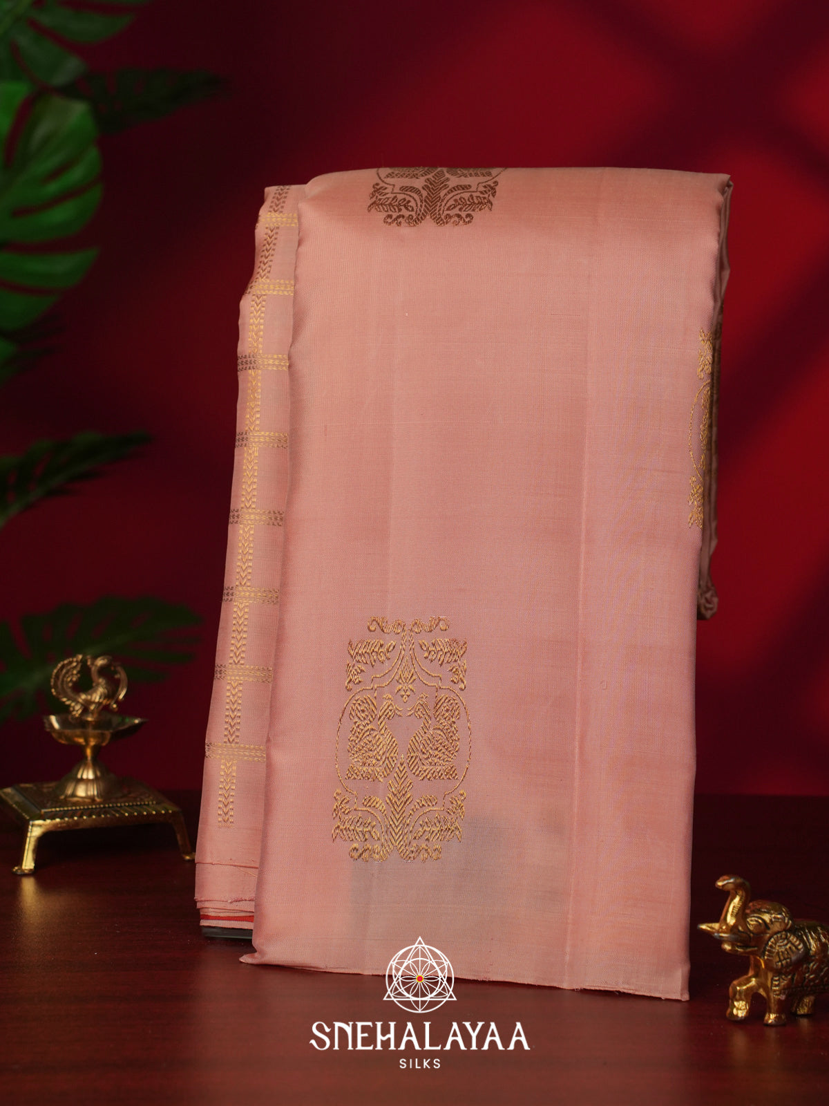 Mauve Pink Kanjivaram Silk Saree