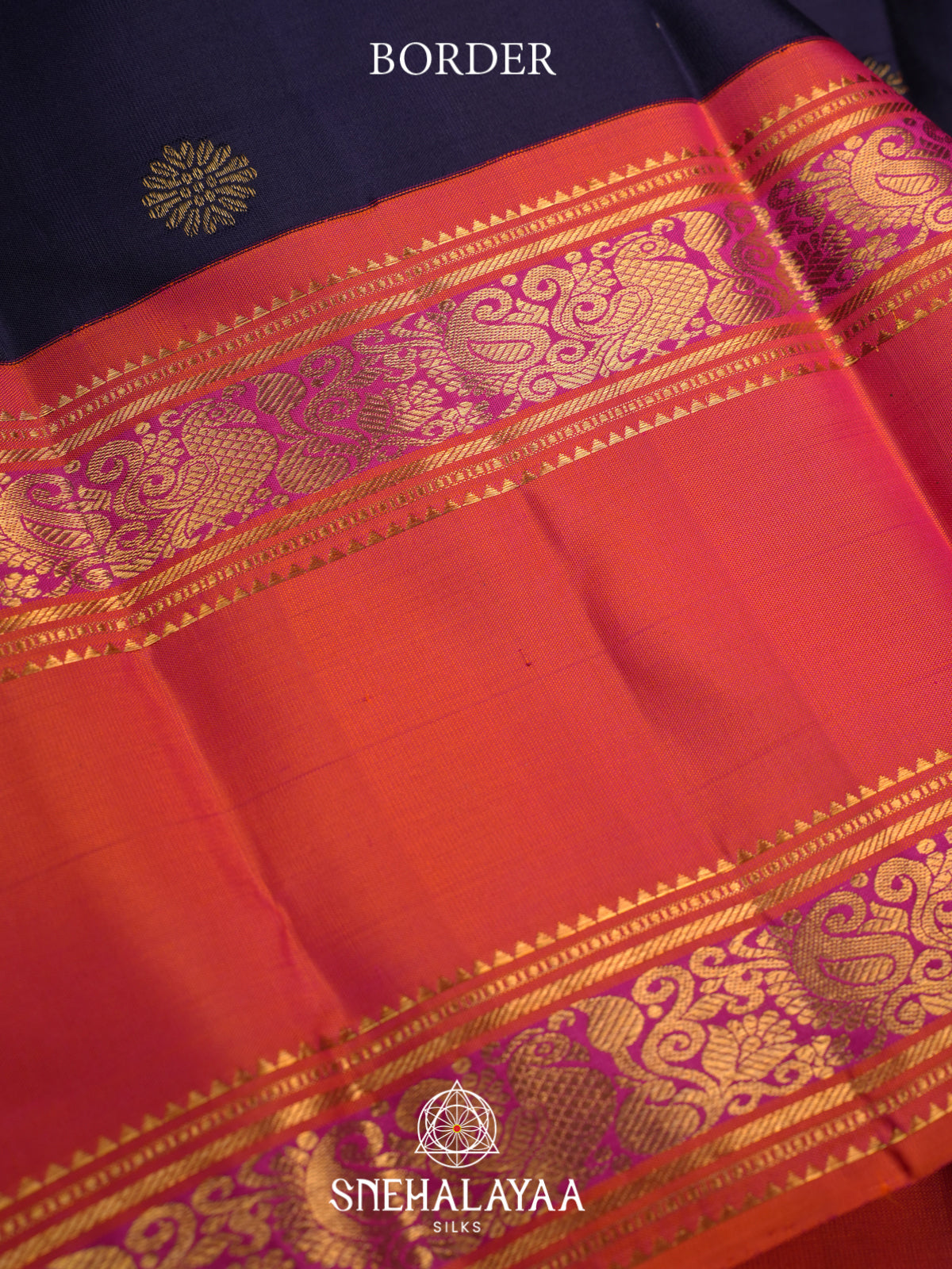 Midnight Blue Kanjivaram Silk Saree