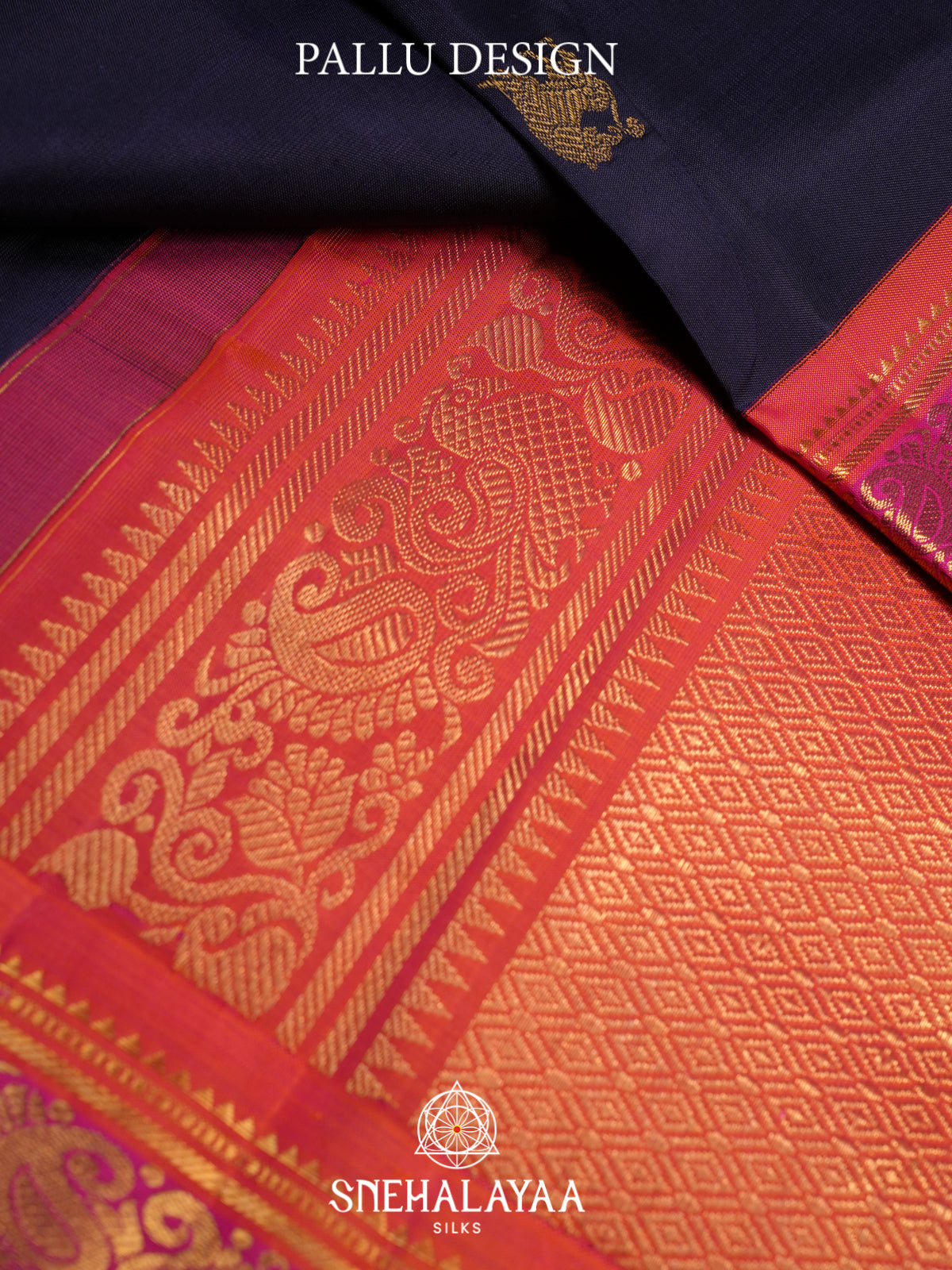 Midnight Blue Kanjivaram Silk Saree