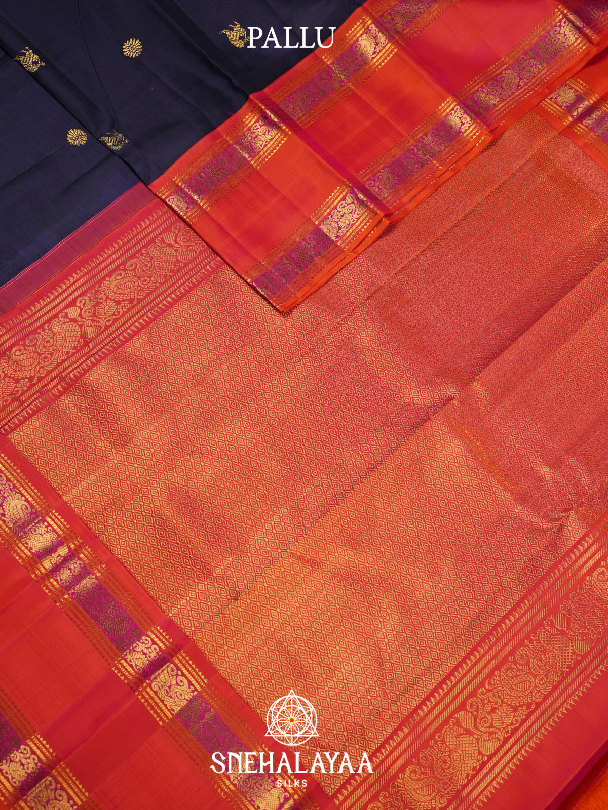 Midnight Blue Kanjivaram Silk Saree