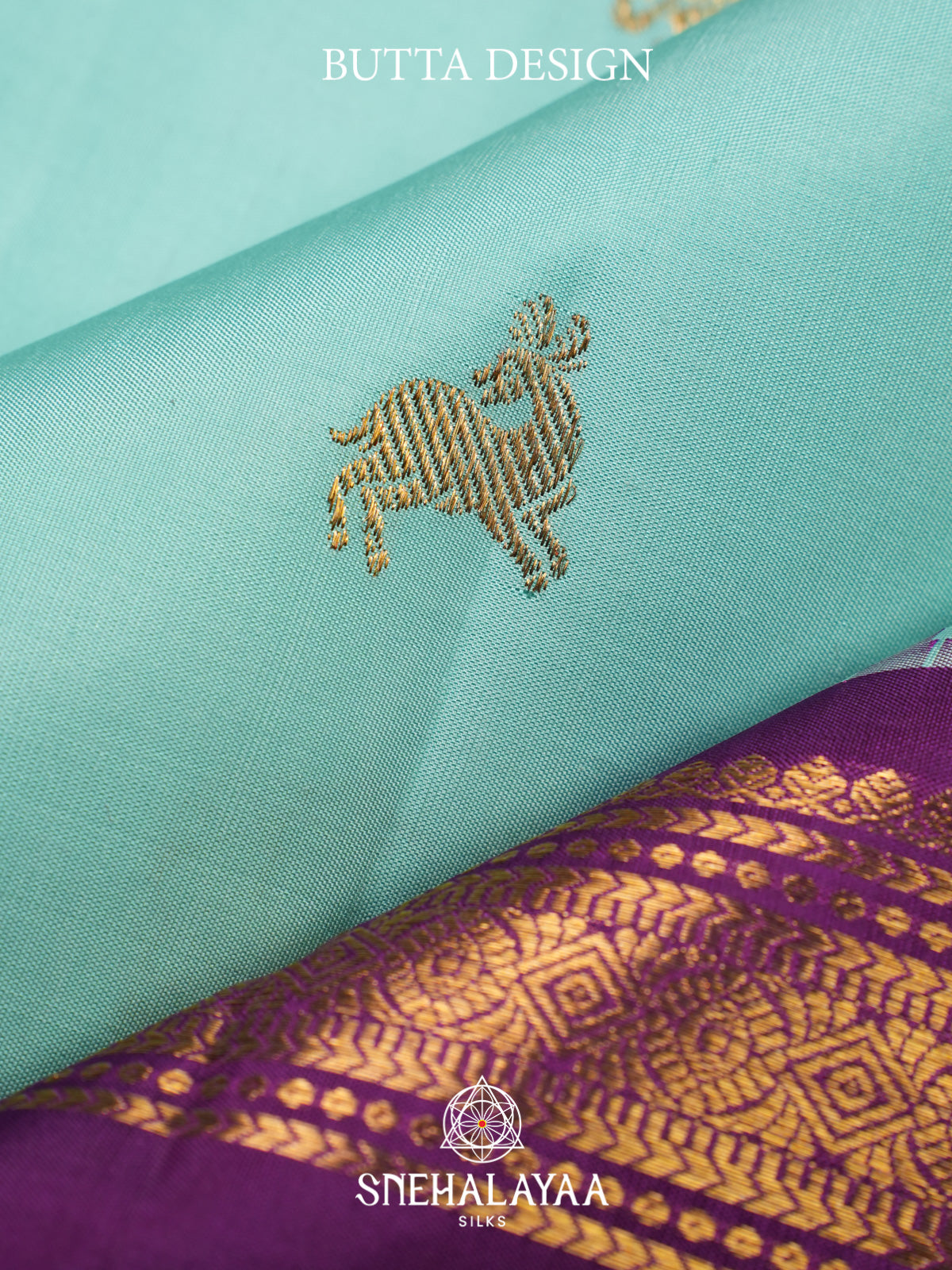 Ice Blue Kanjivaram Silk Saree