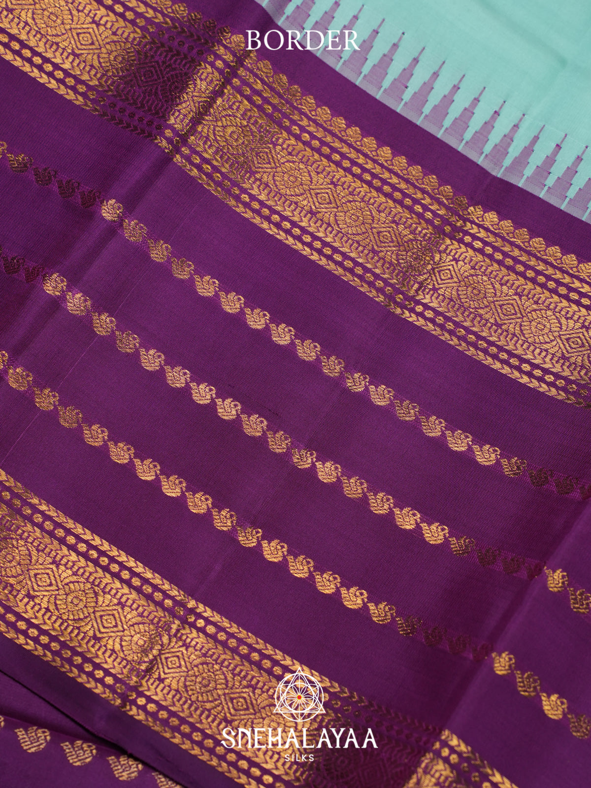 Ice Blue Kanjivaram Silk Saree