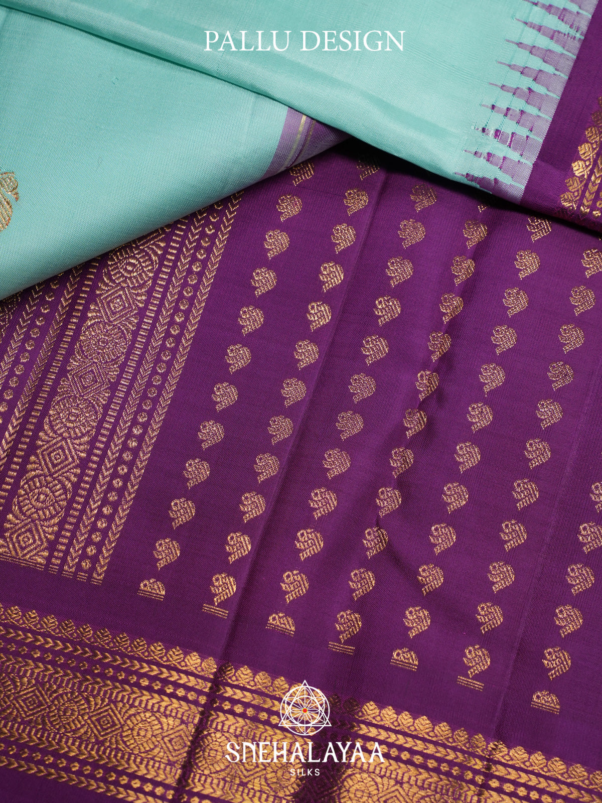 Ice Blue Kanjivaram Silk Saree