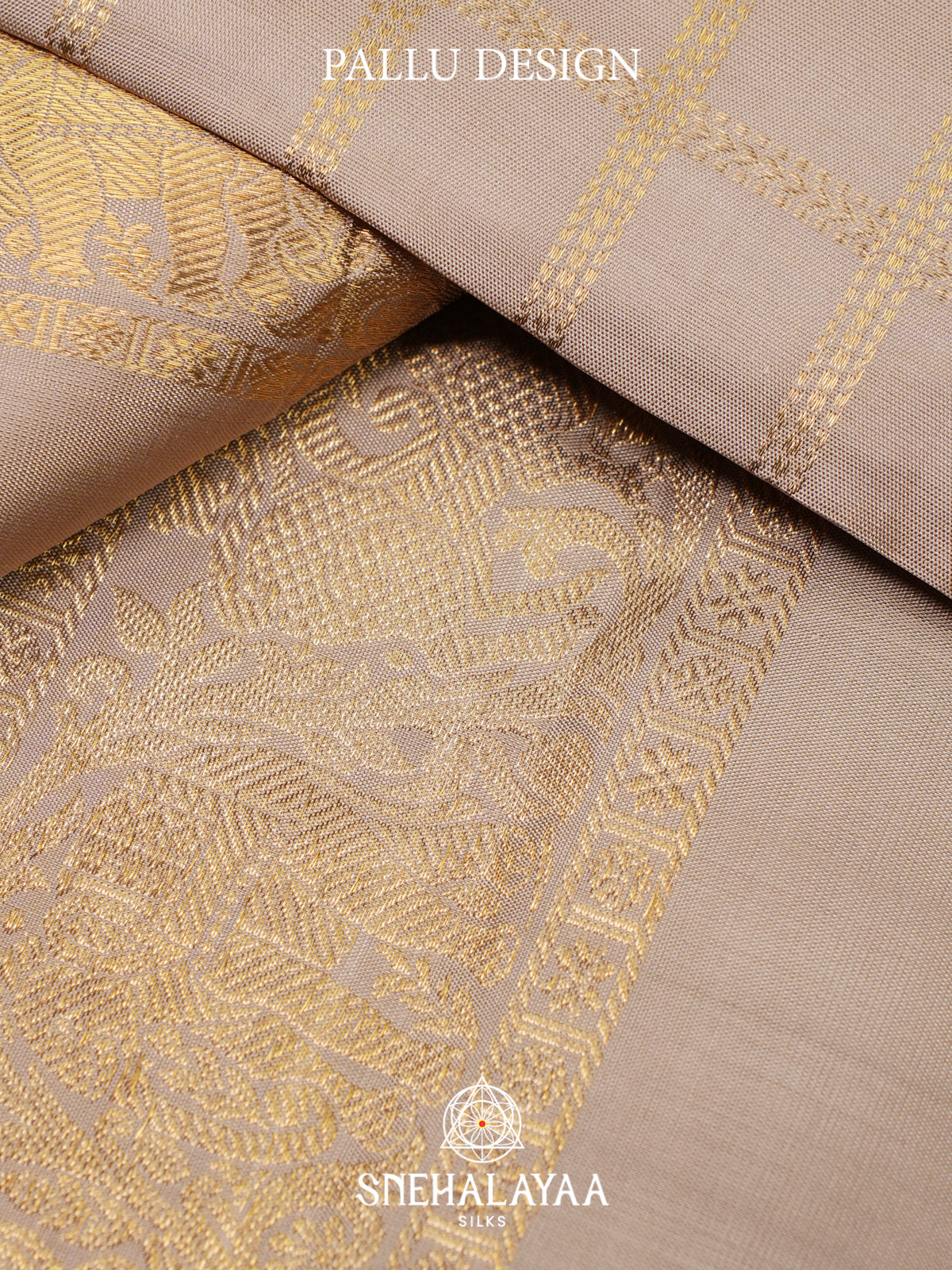 Beige Kanjivaram Silk Saree