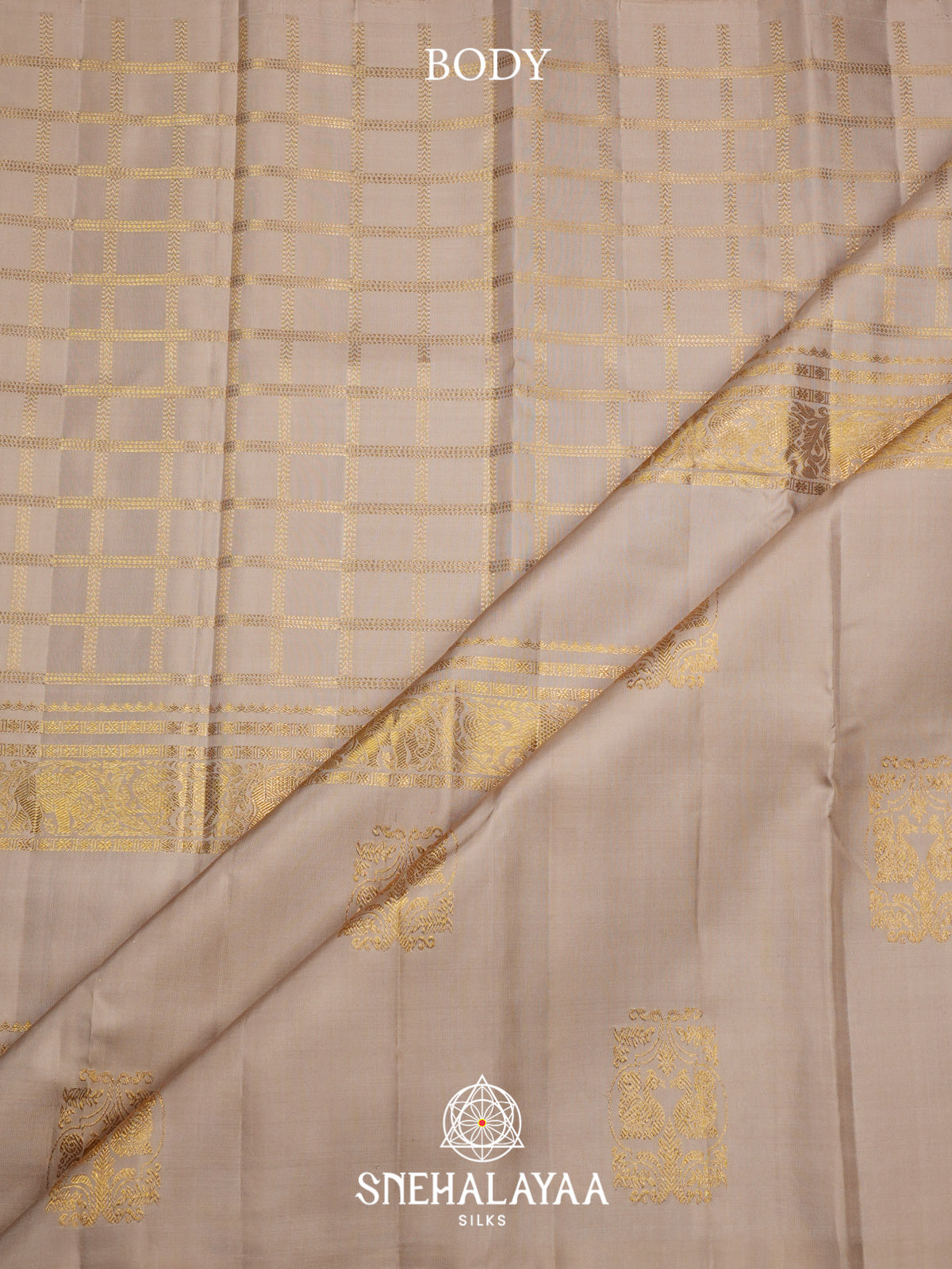 Beige Kanjivaram Silk Saree