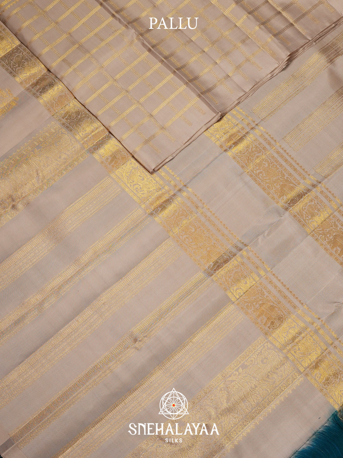 Beige Kanjivaram Silk Saree