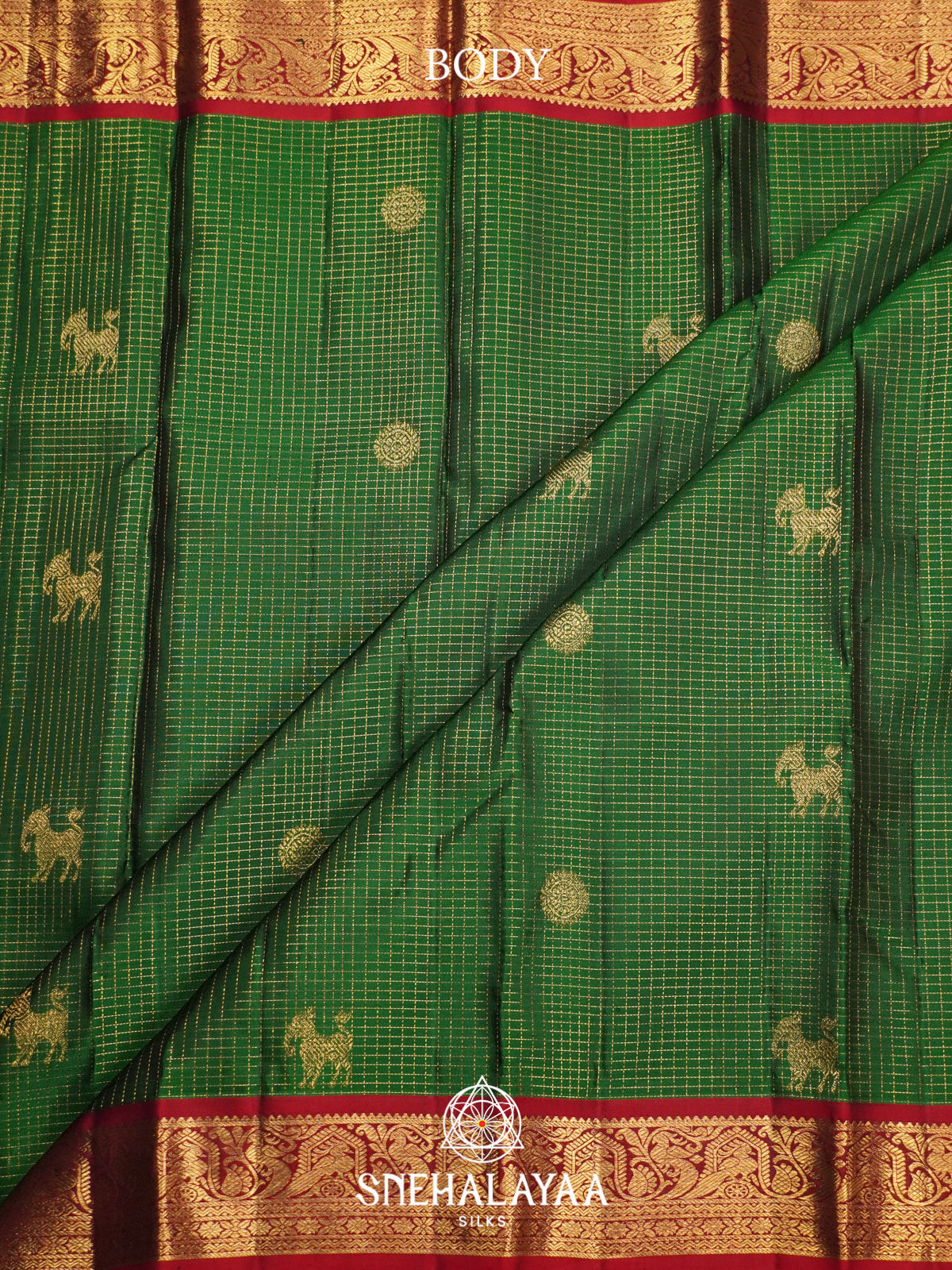 Emerald Green Kanjivaram Silk Saree