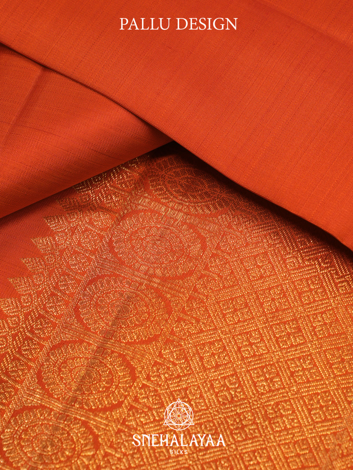 Rust Orange Kanjivaram Silk Saree