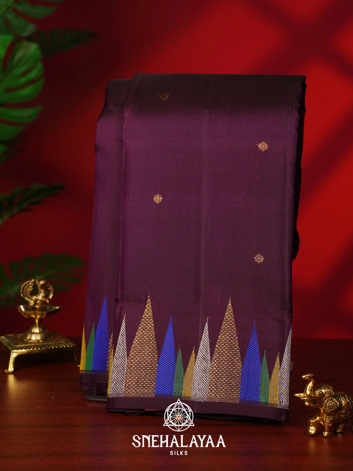 Wine Kanjivaram Silk Saree