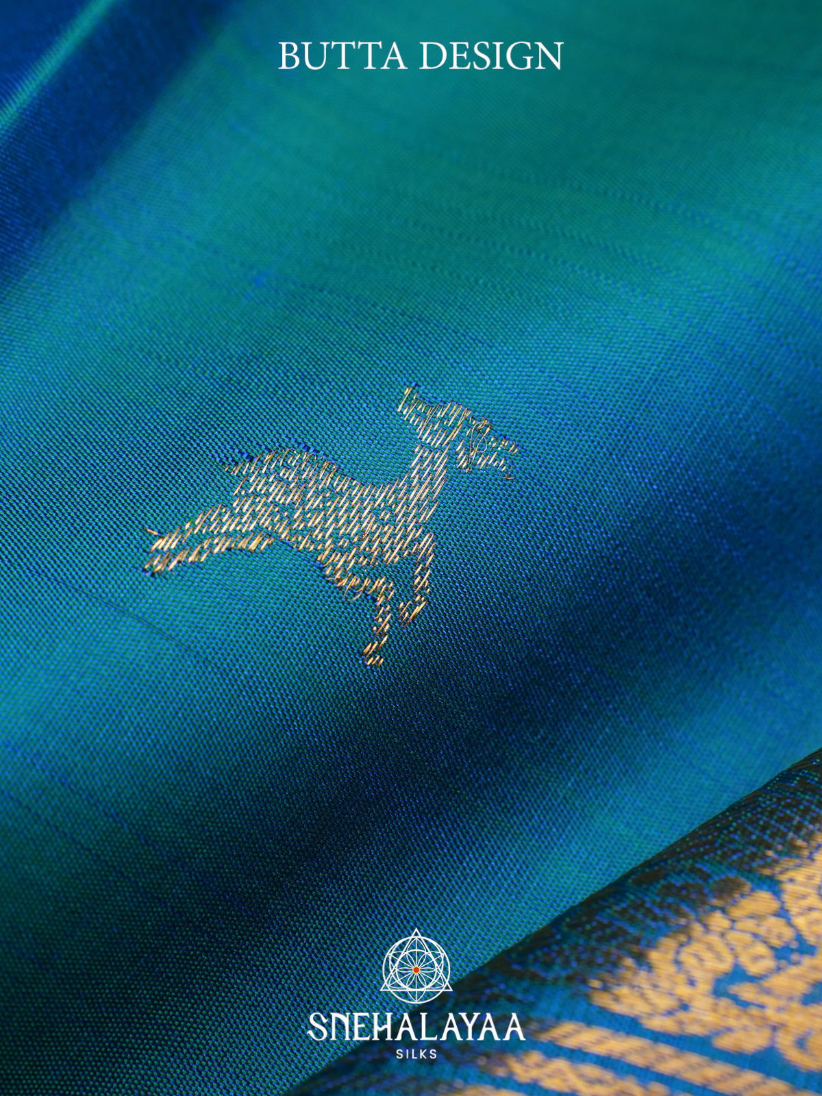 Peacock Blue Kanjivaram Silk Saree