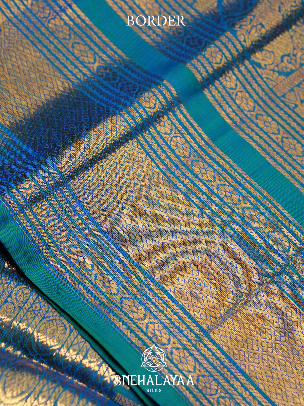 Peacock Blue Kanjivaram Silk Saree
