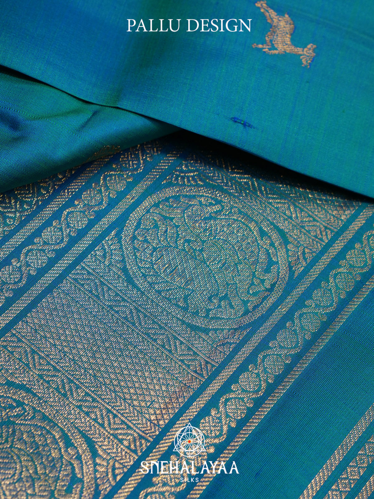 Peacock Blue Kanjivaram Silk Saree