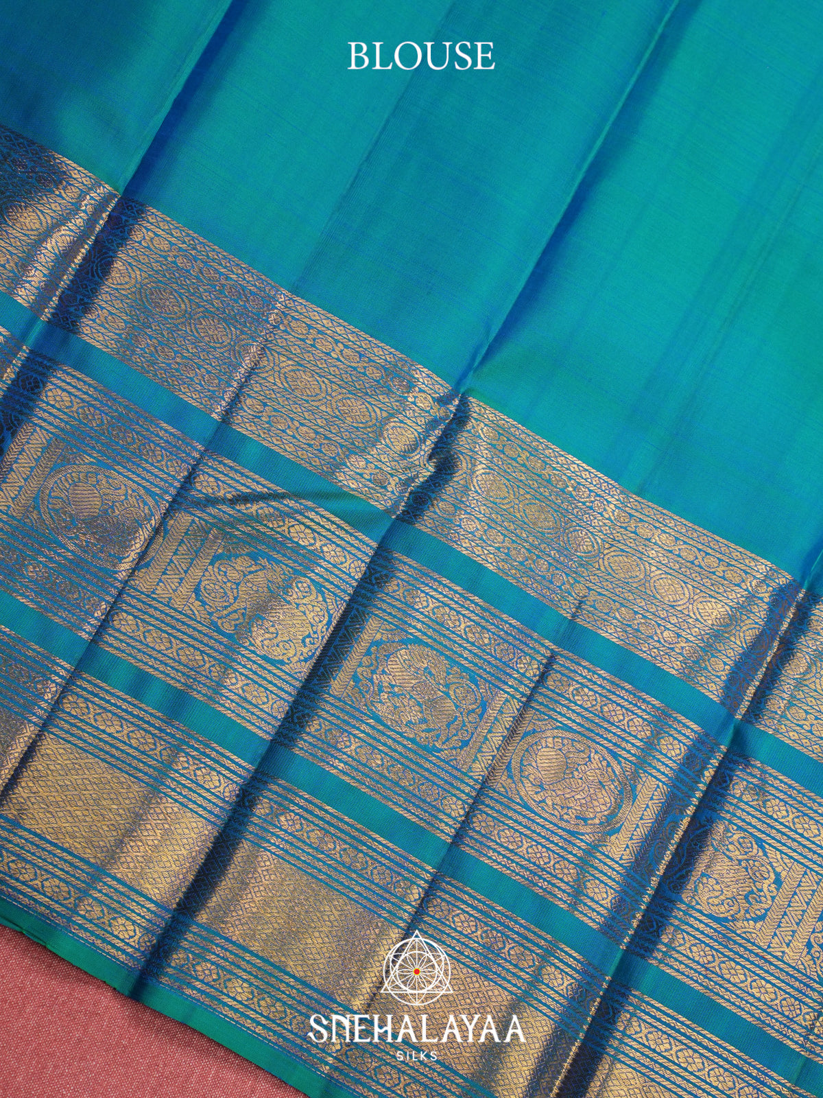 Peacock Blue Kanjivaram Silk Saree