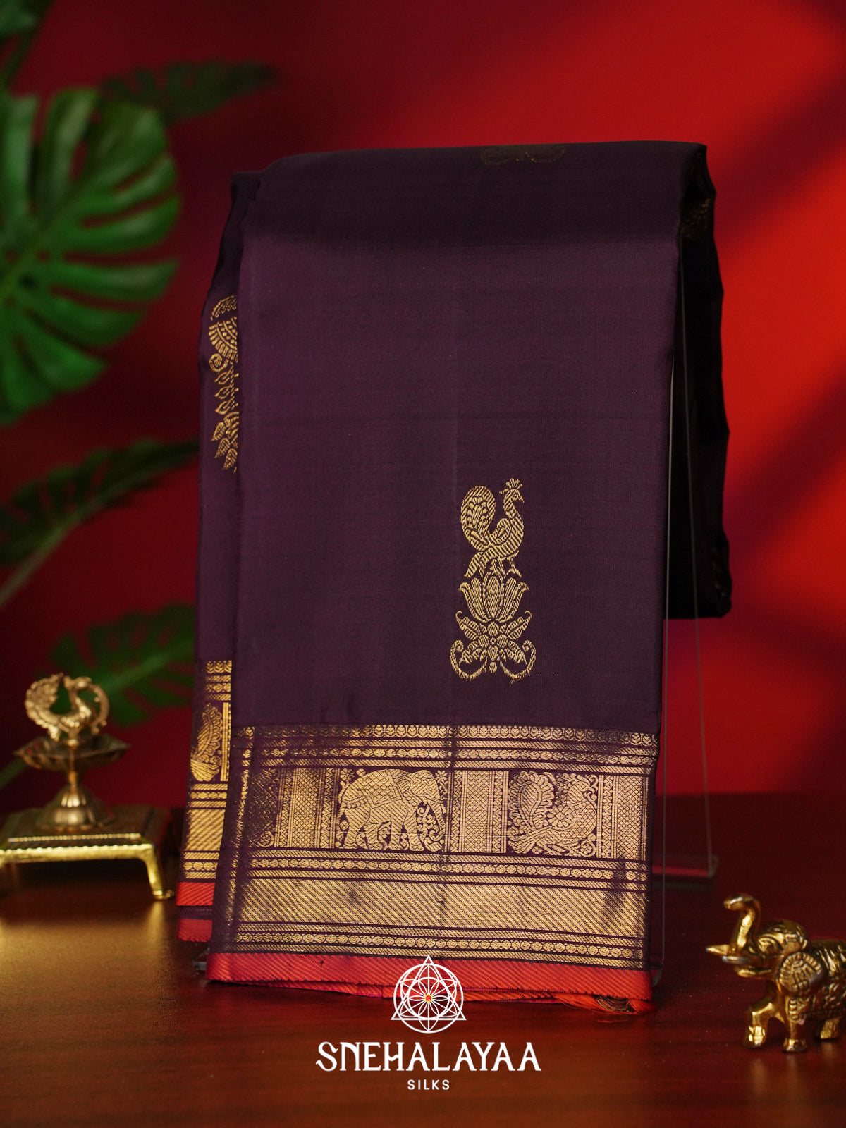 Coffee Brown Kanjivaram Silk Saree