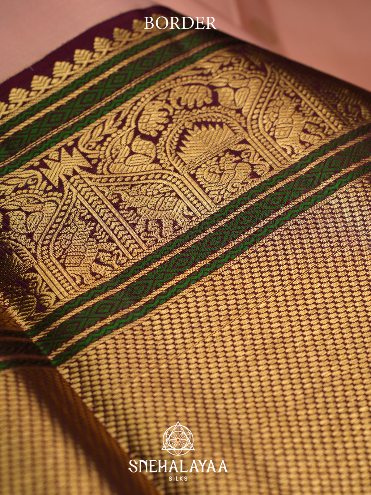 Pale Peach Kanjivaram Silk Saree