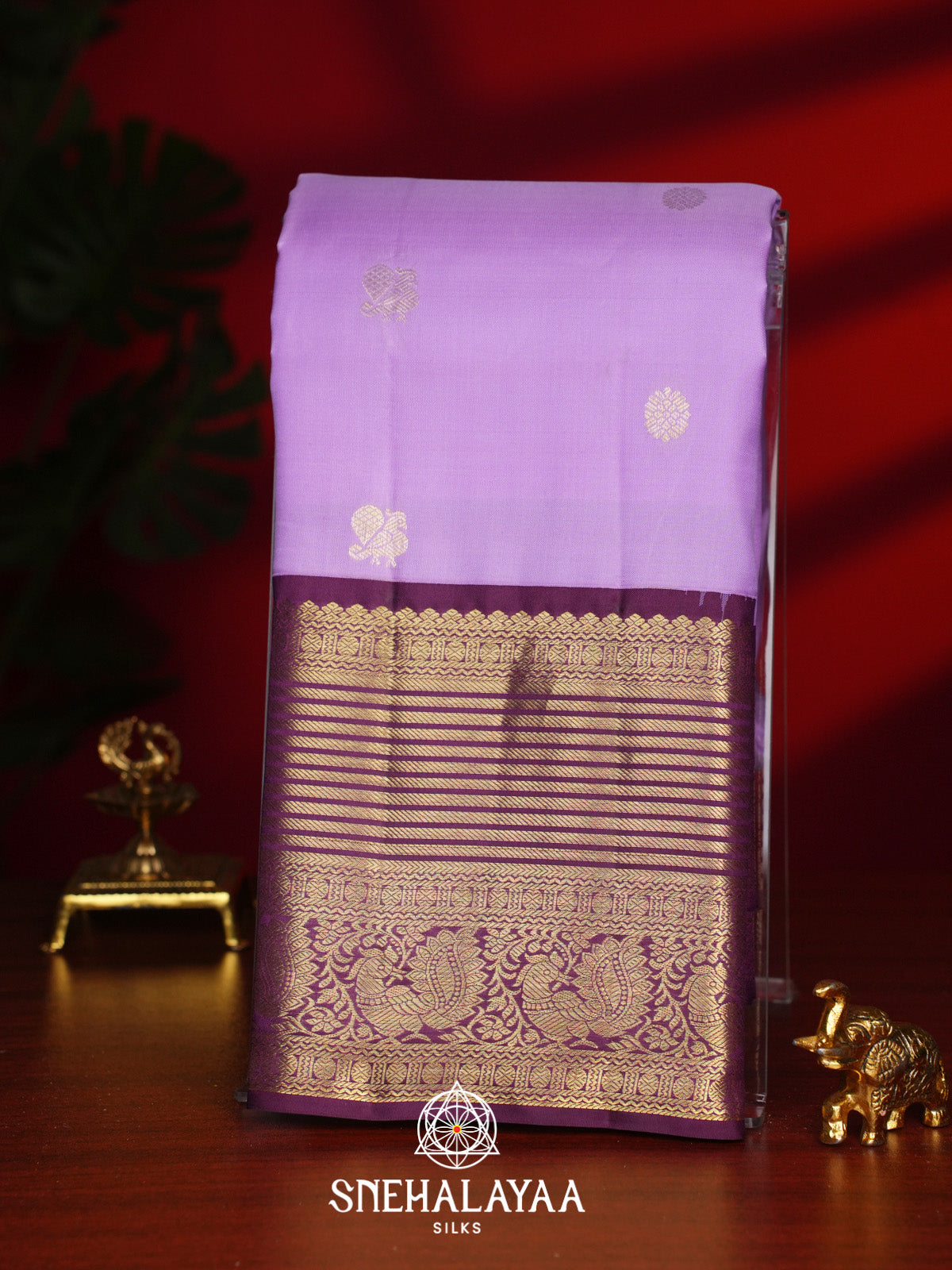 Lilac Kanjivaram Silk Saree