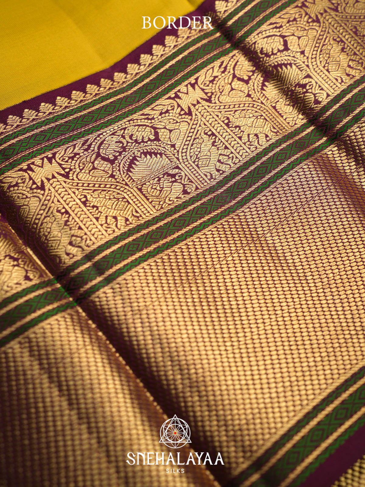 Lemon Yellow Kanjivaram Silk Saree