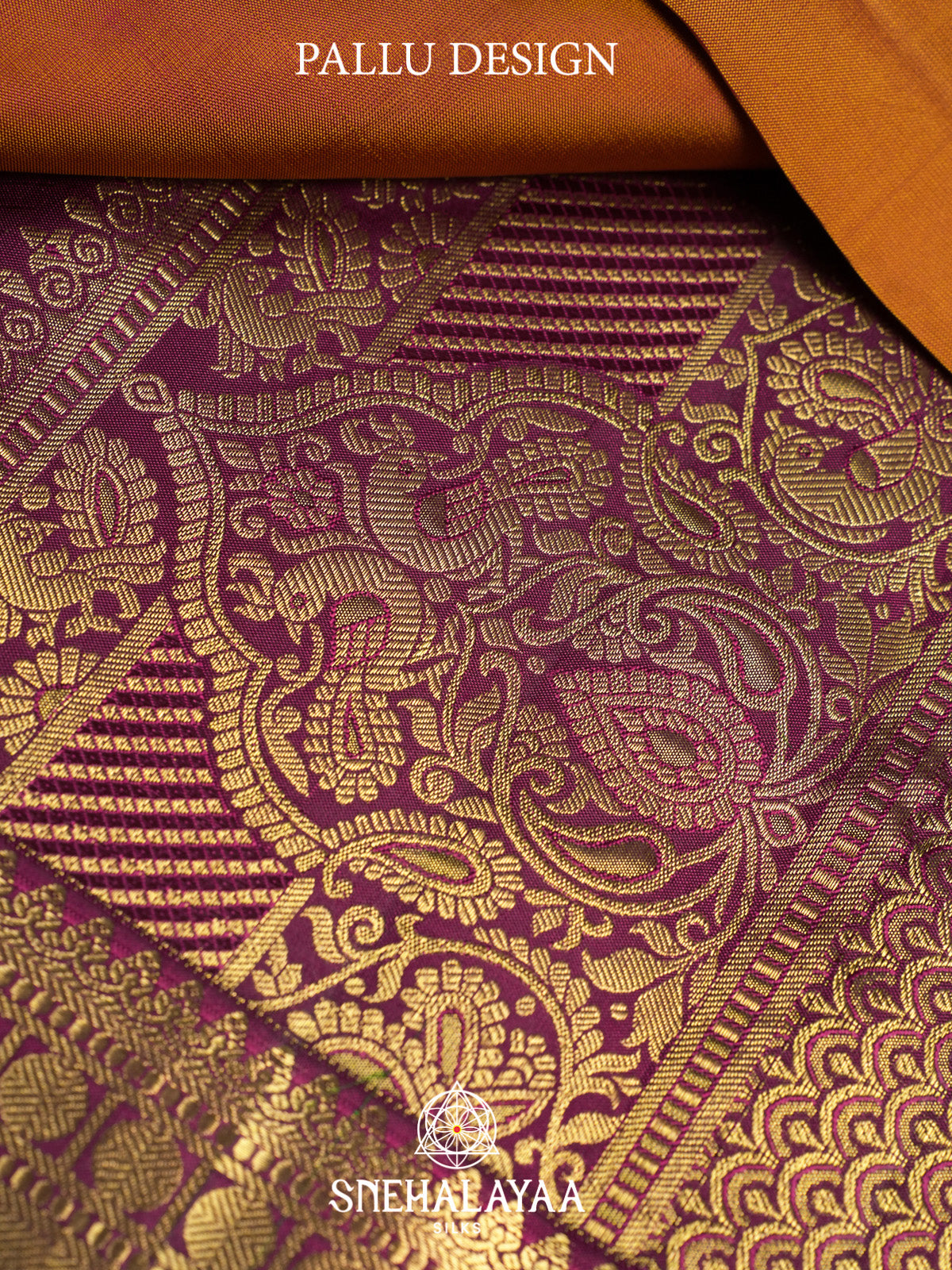 Burnt Orange Kanjivaram Silk Saree