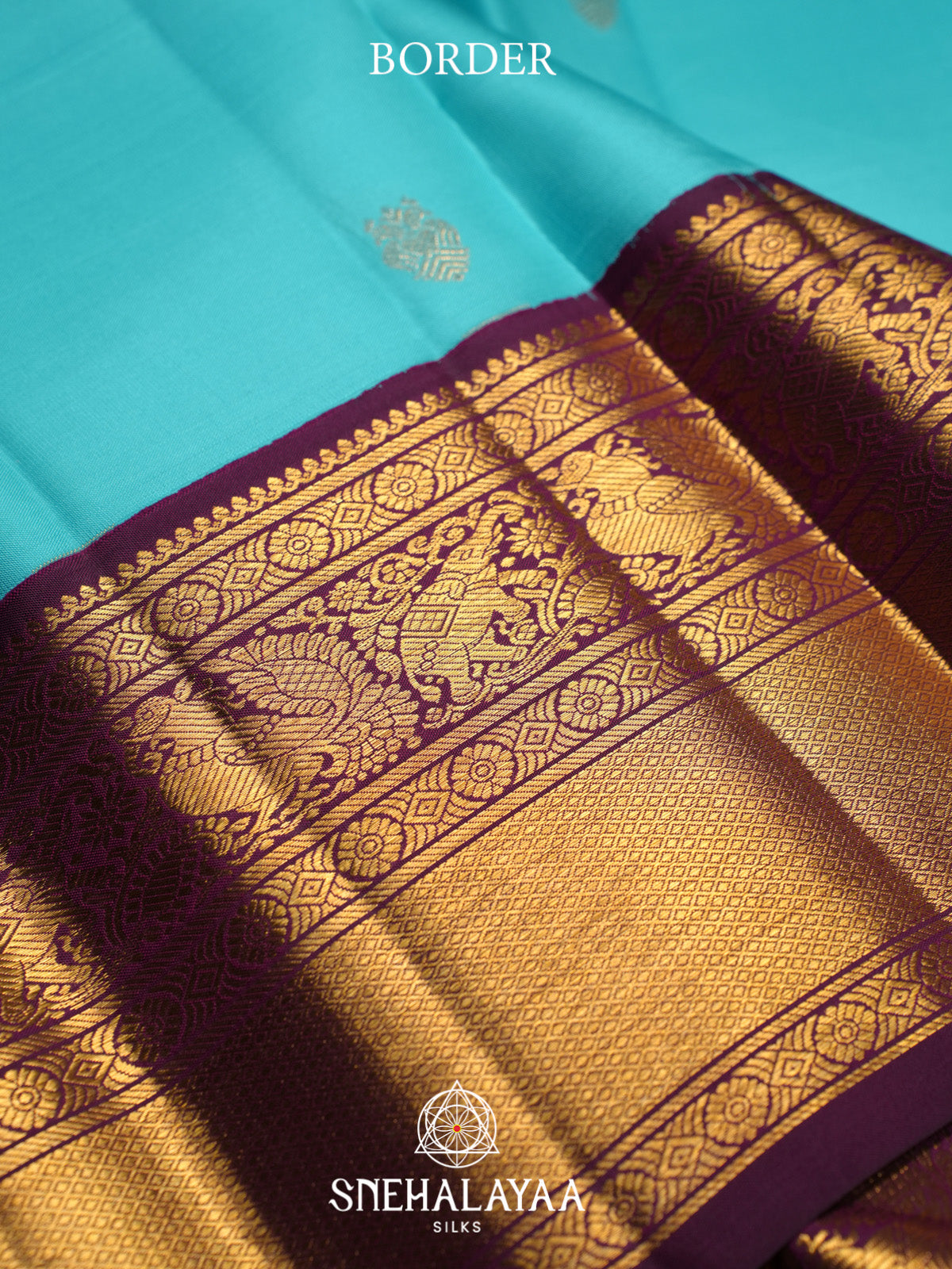 Sky Blue Kanjivaram Silk Saree