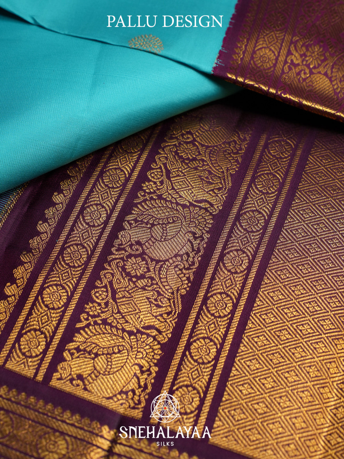 Sky Blue Kanjivaram Silk Saree