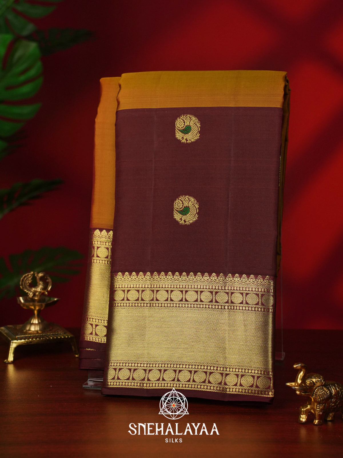 Mustard Yellow Kanjivaram Silk Saree
