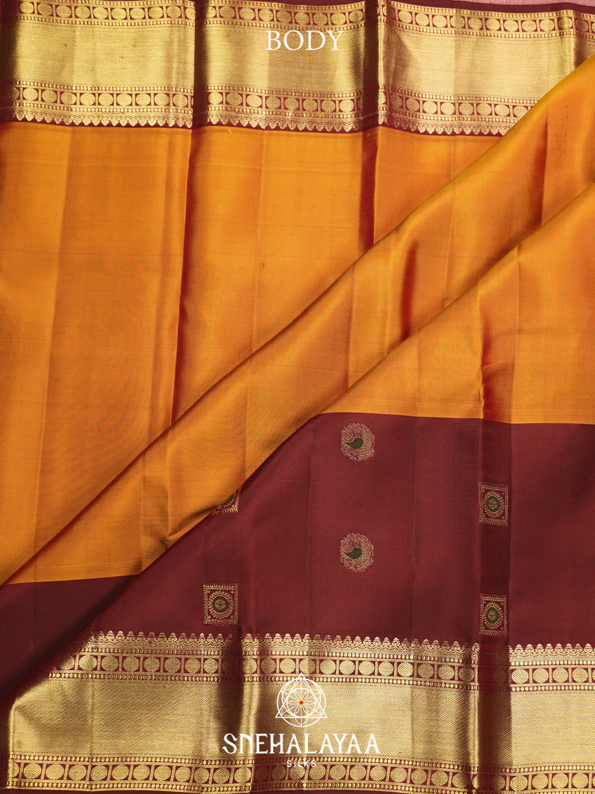 Mustard Yellow Kanjivaram Silk Saree