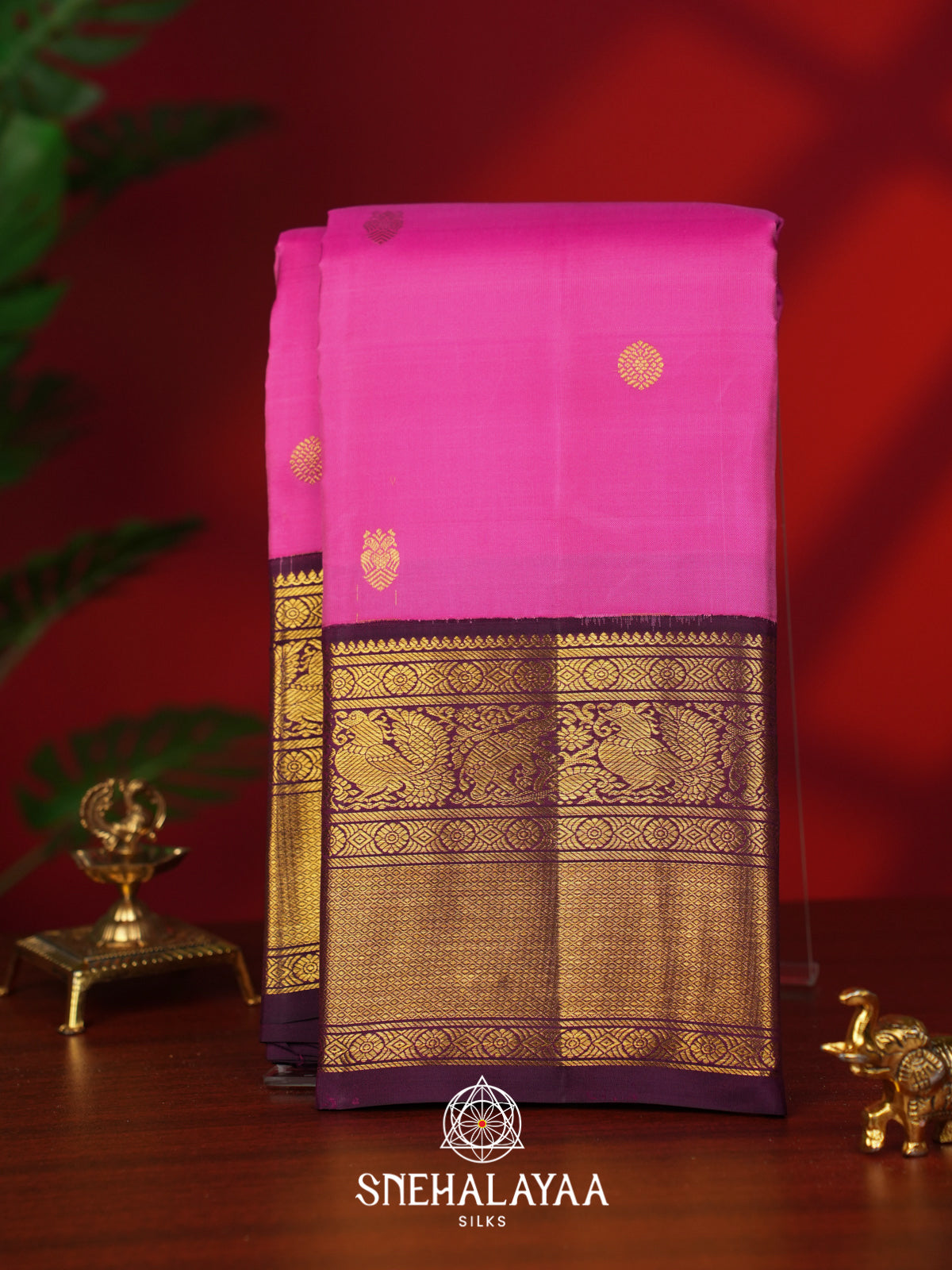 Rani Pink Kanjivaram Silk Saree