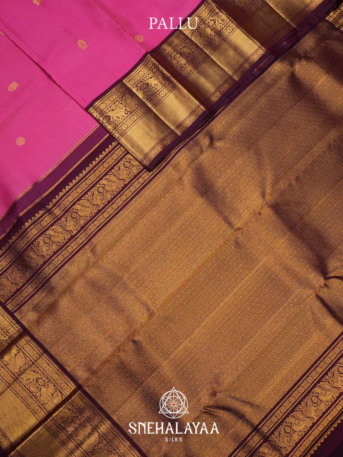 Rani Pink Kanjivaram Silk Saree