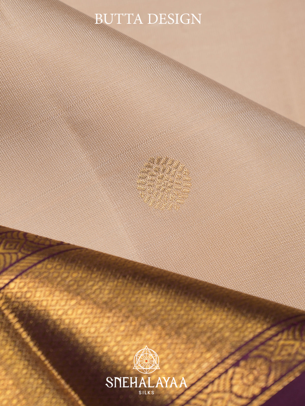 Cream Kanjivaram Silk Saree