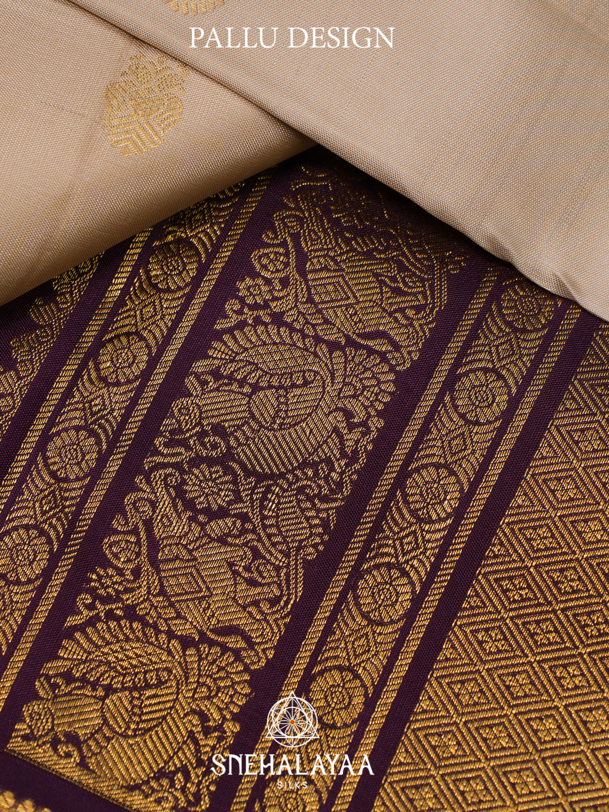 Cream Kanjivaram Silk Saree