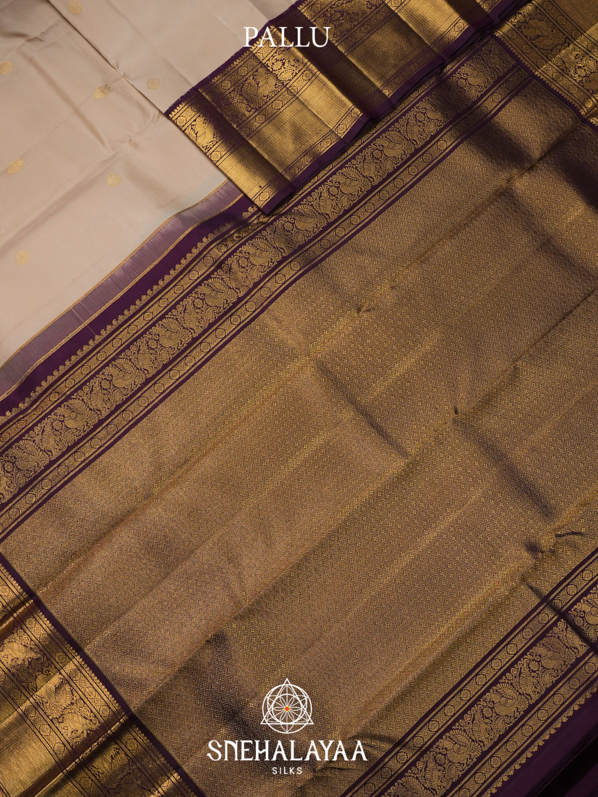 Cream Kanjivaram Silk Saree