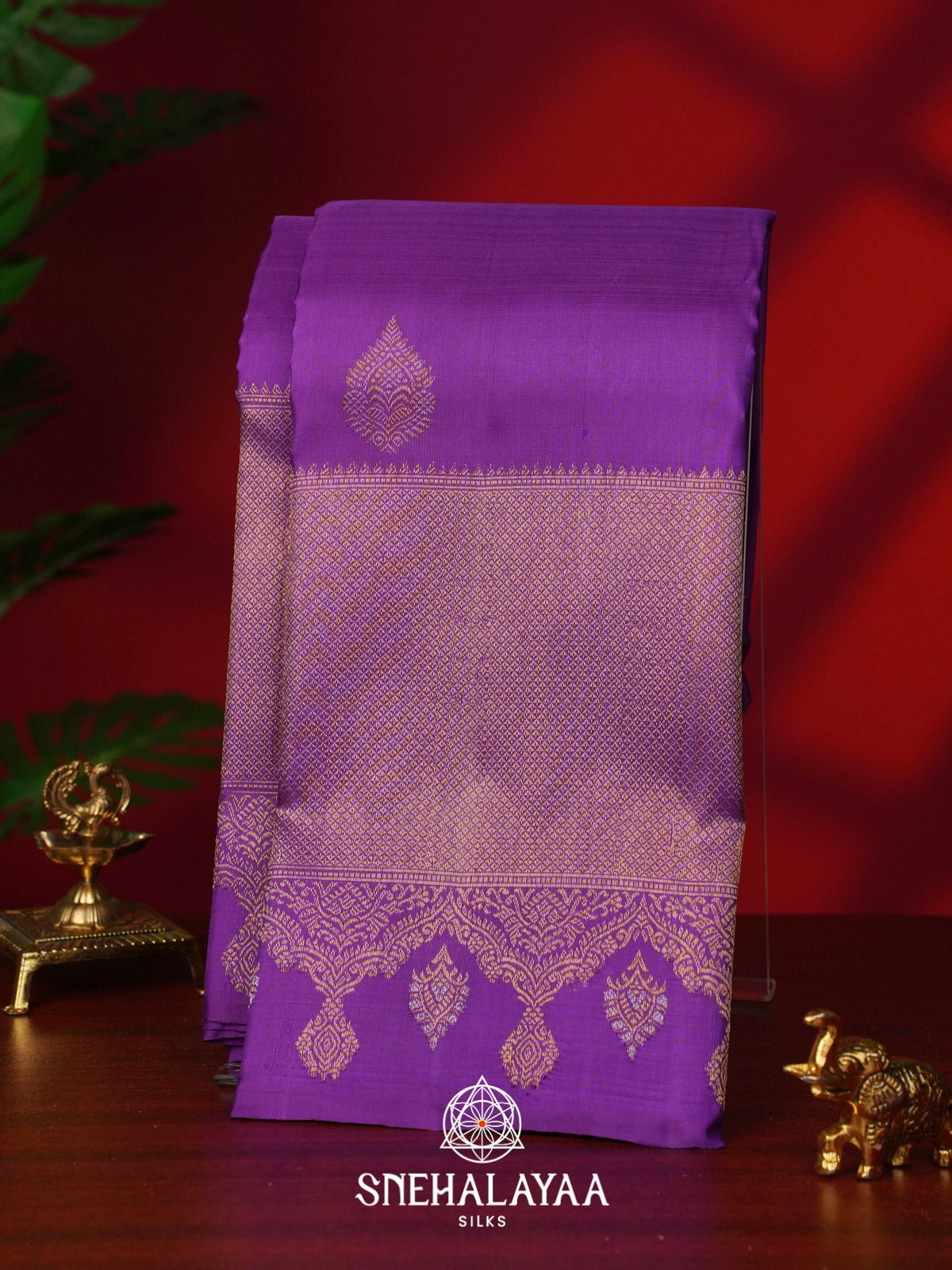 Lilac Kanjivaram Silk Saree
