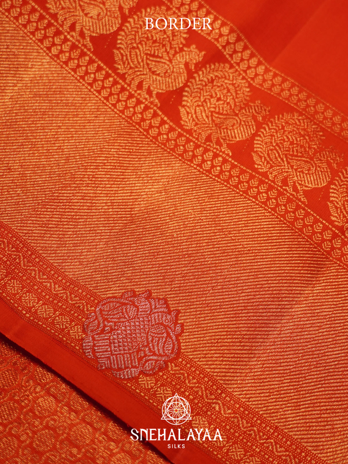Rust Orange Kanjivaram Silk Saree