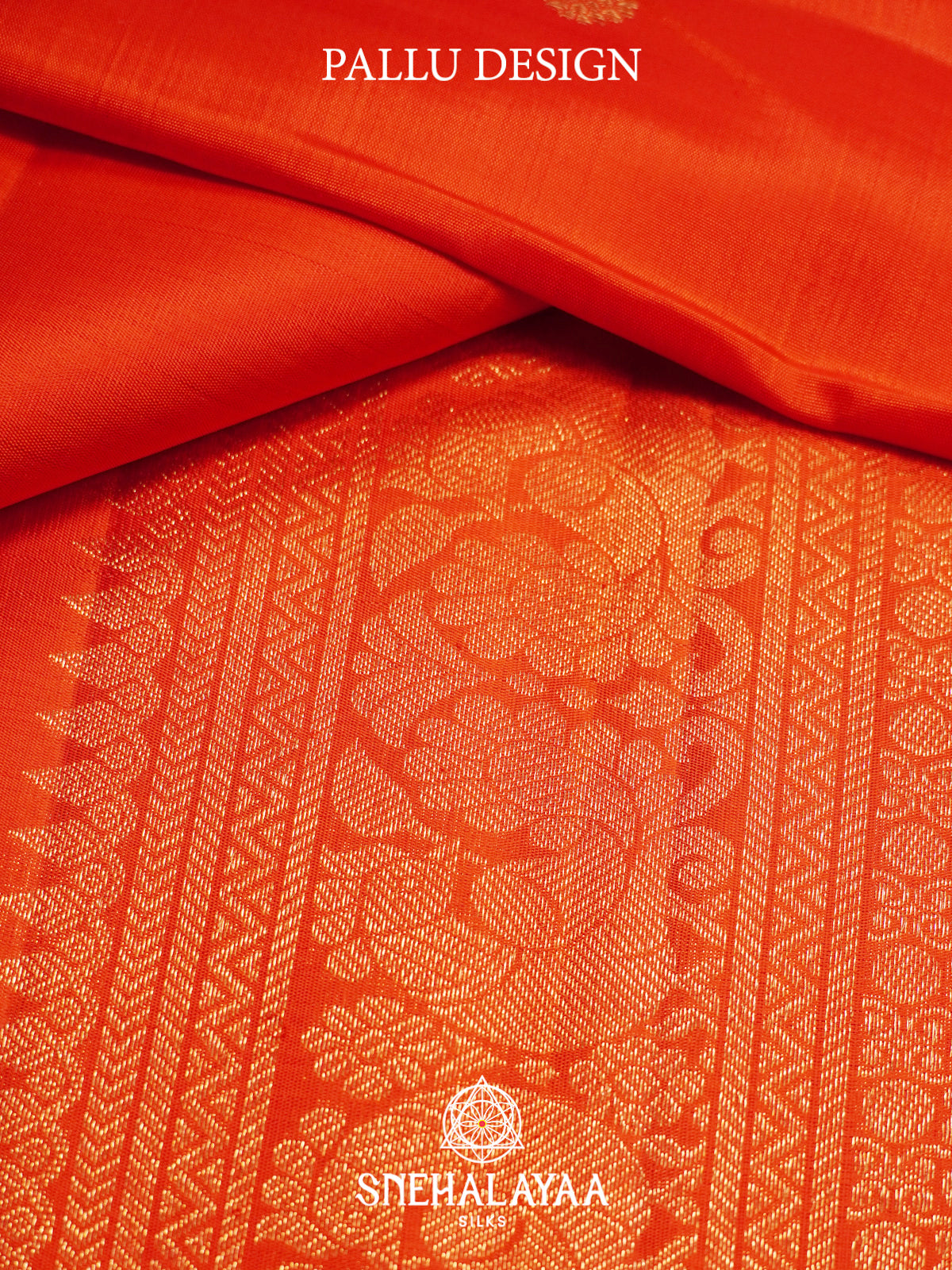 Rust Orange Kanjivaram Silk Saree