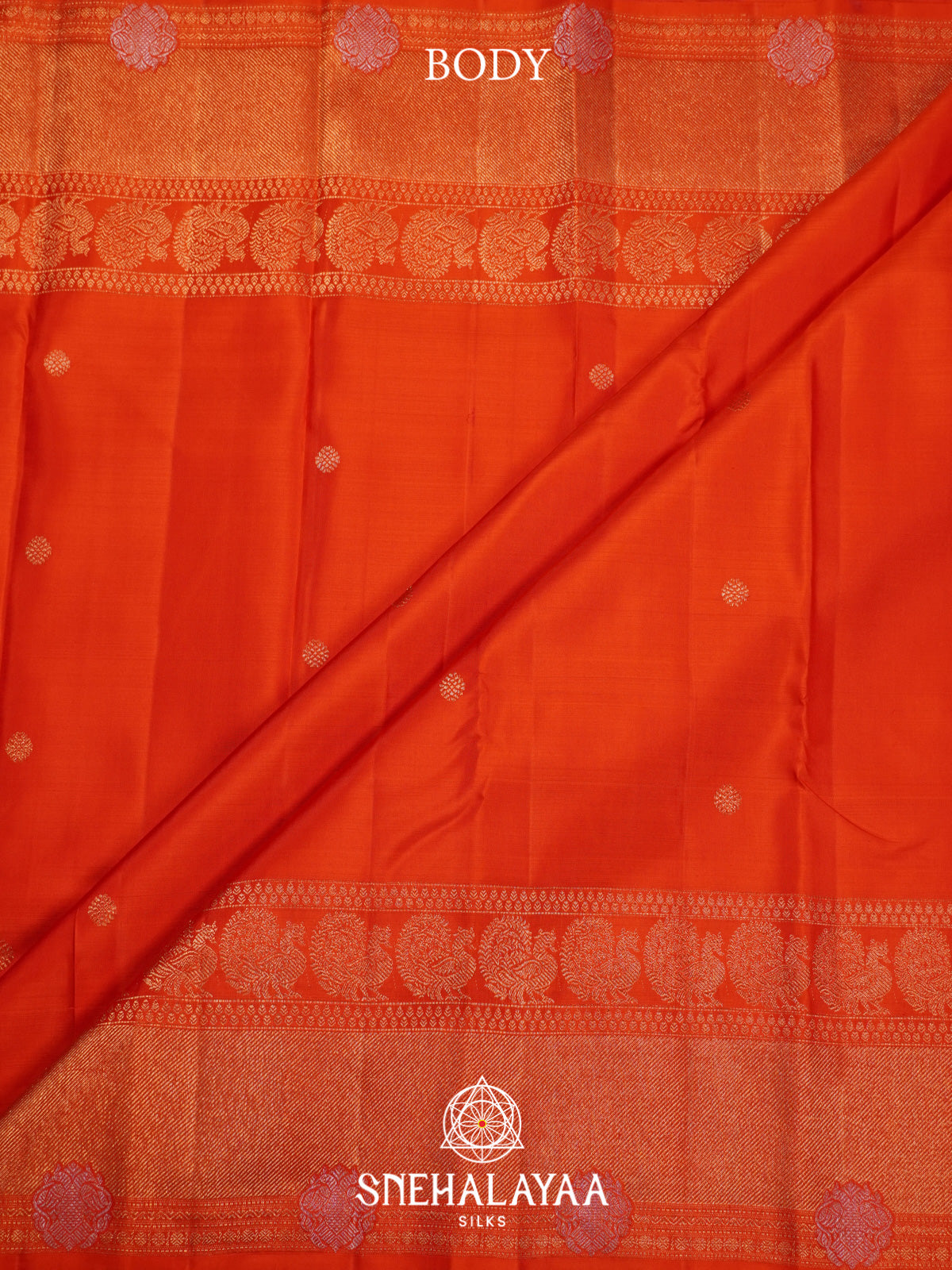 Rust Orange Kanjivaram Silk Saree