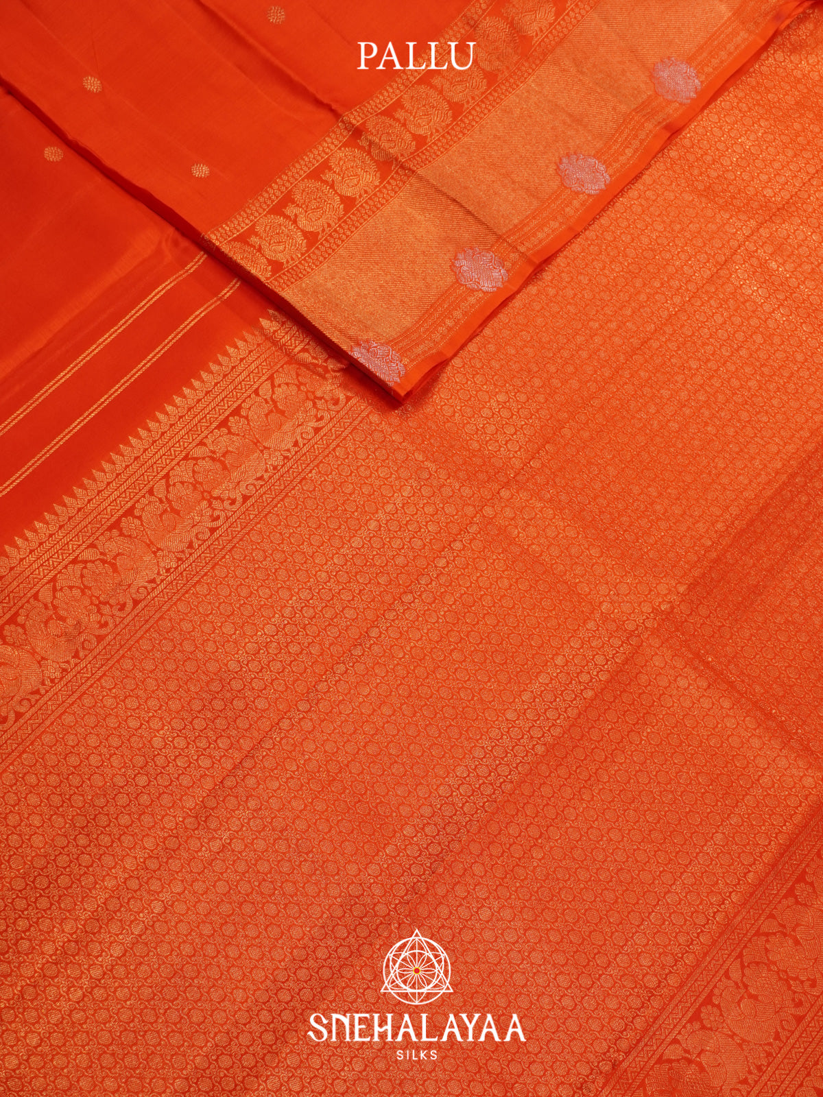 Rust Orange Kanjivaram Silk Saree