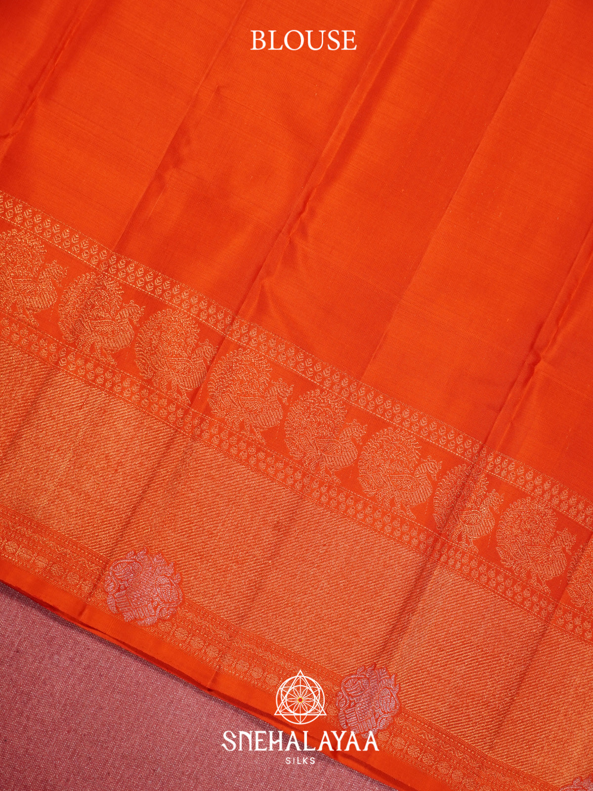 Rust Orange Kanjivaram Silk Saree