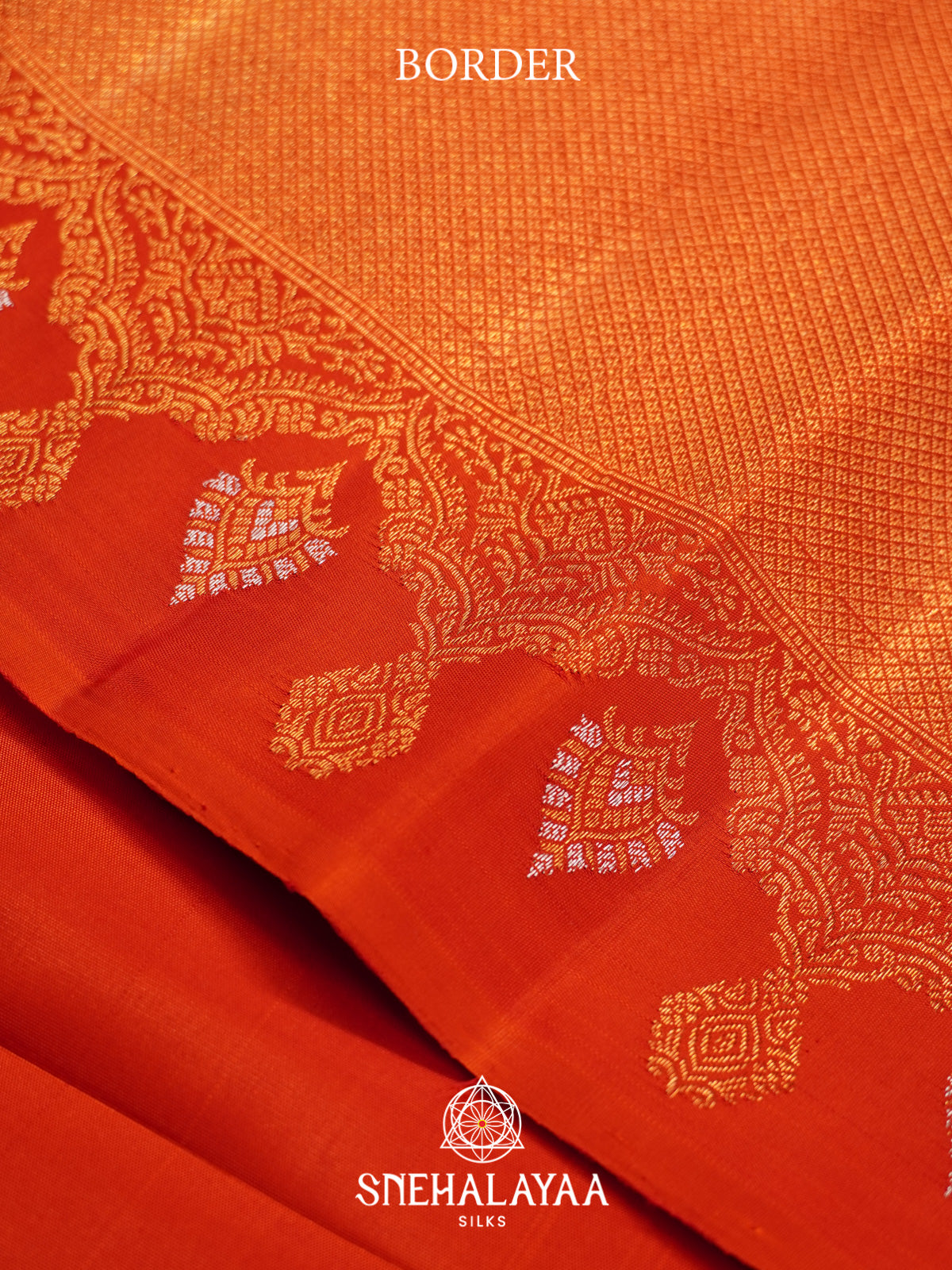 Rust Orange Kanjivaram Silk Saree
