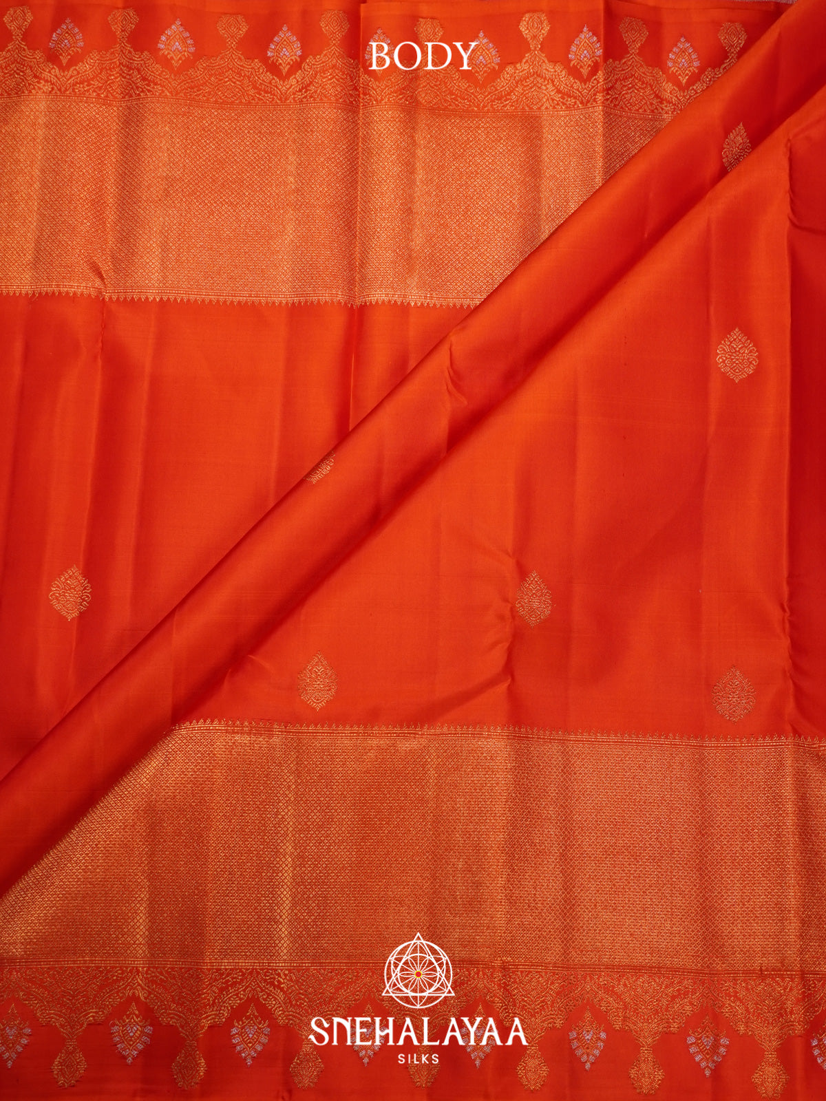 Rust Orange Kanjivaram Silk Saree