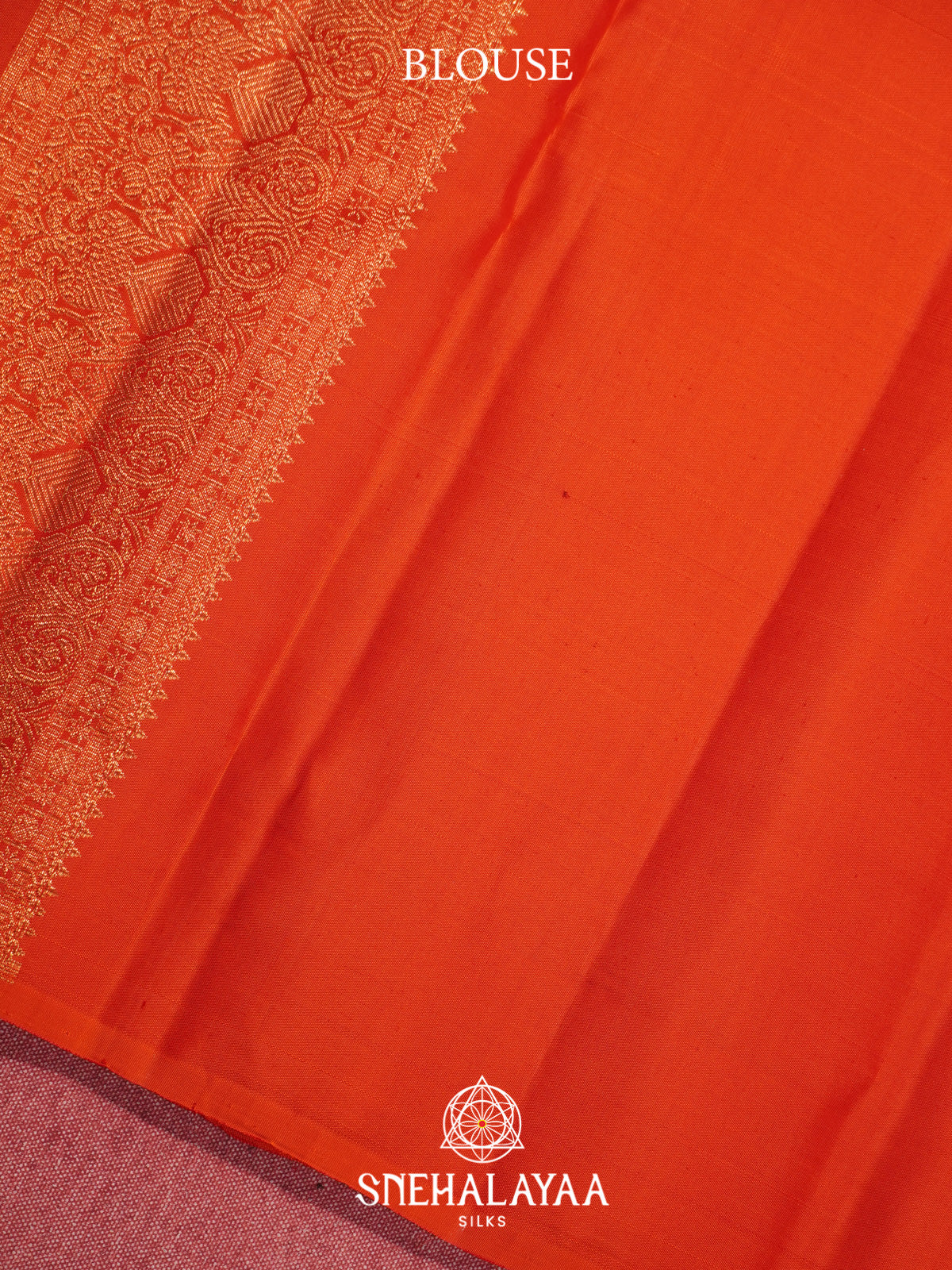Rust Orange Kanjivaram Silk Saree