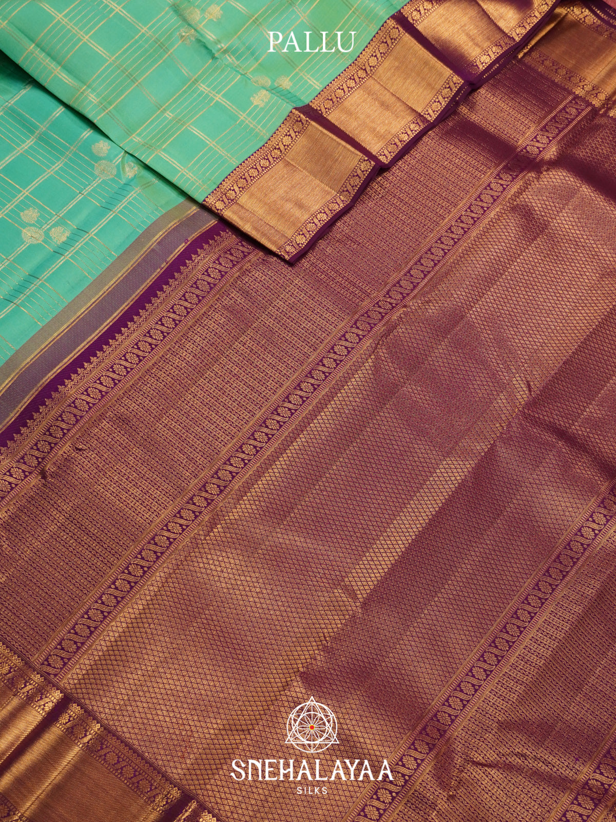 Mint Green Kanjivaram Silk Saree